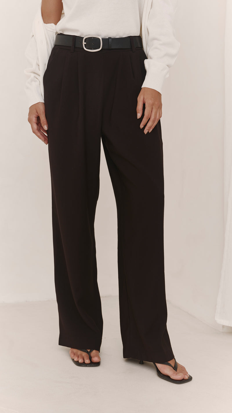 Ella Pleated Trousers - Black