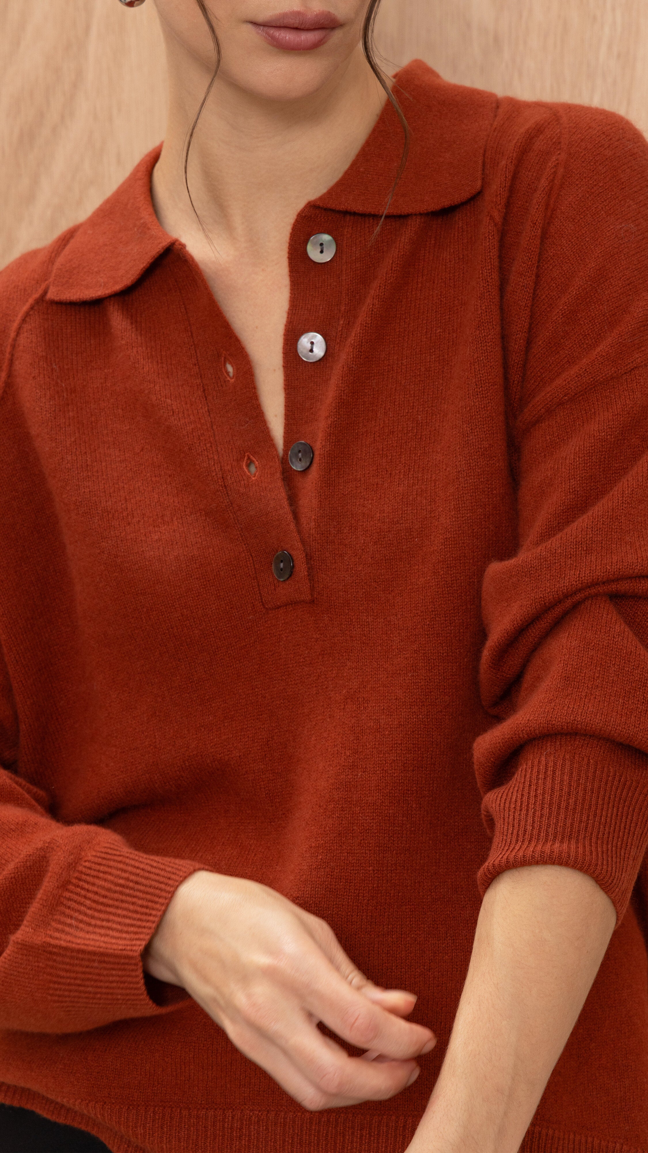 Caprice Cashmere sweater - Terracotta