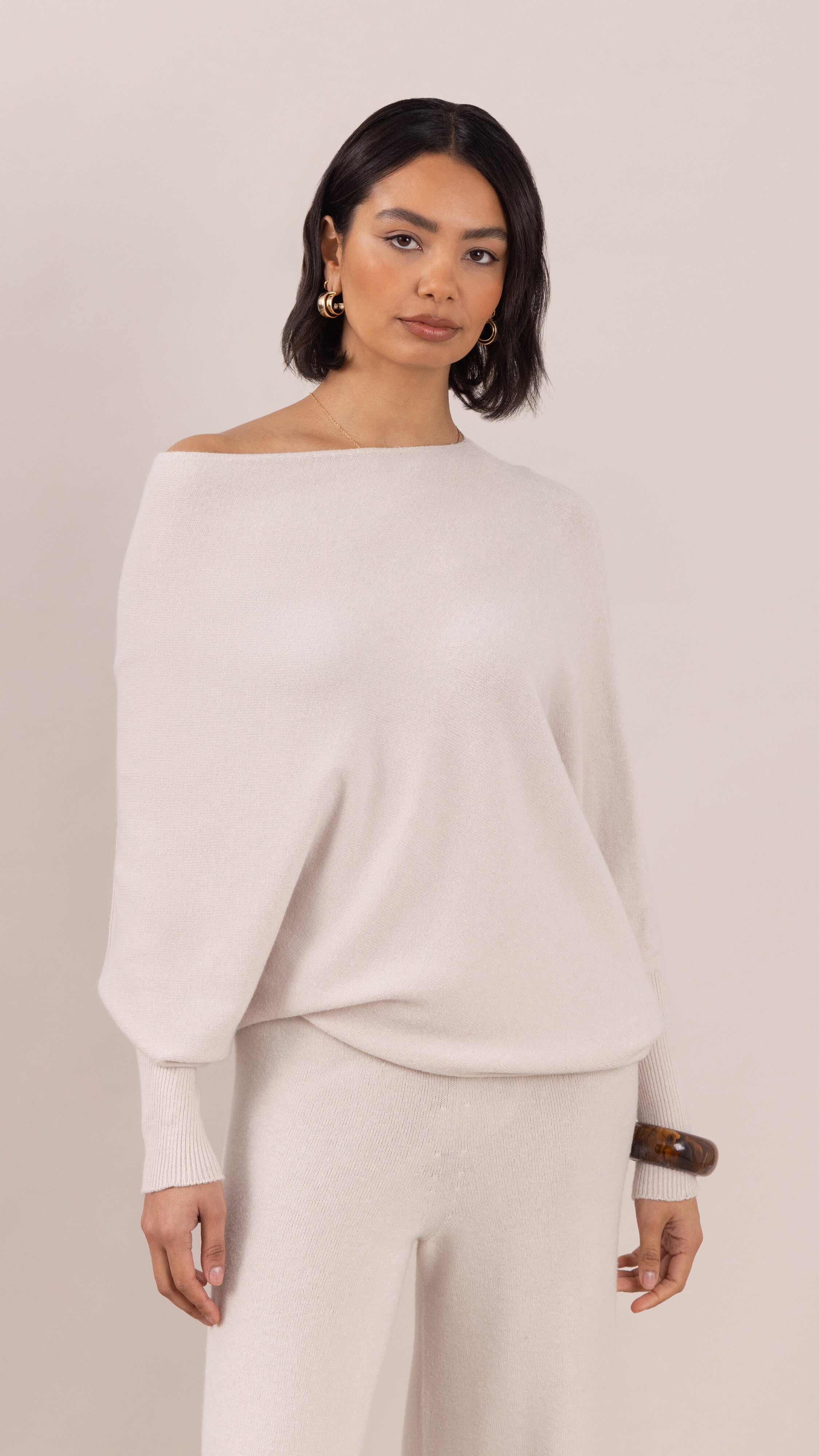 Natalie Asymmetric Sweater - Ivory