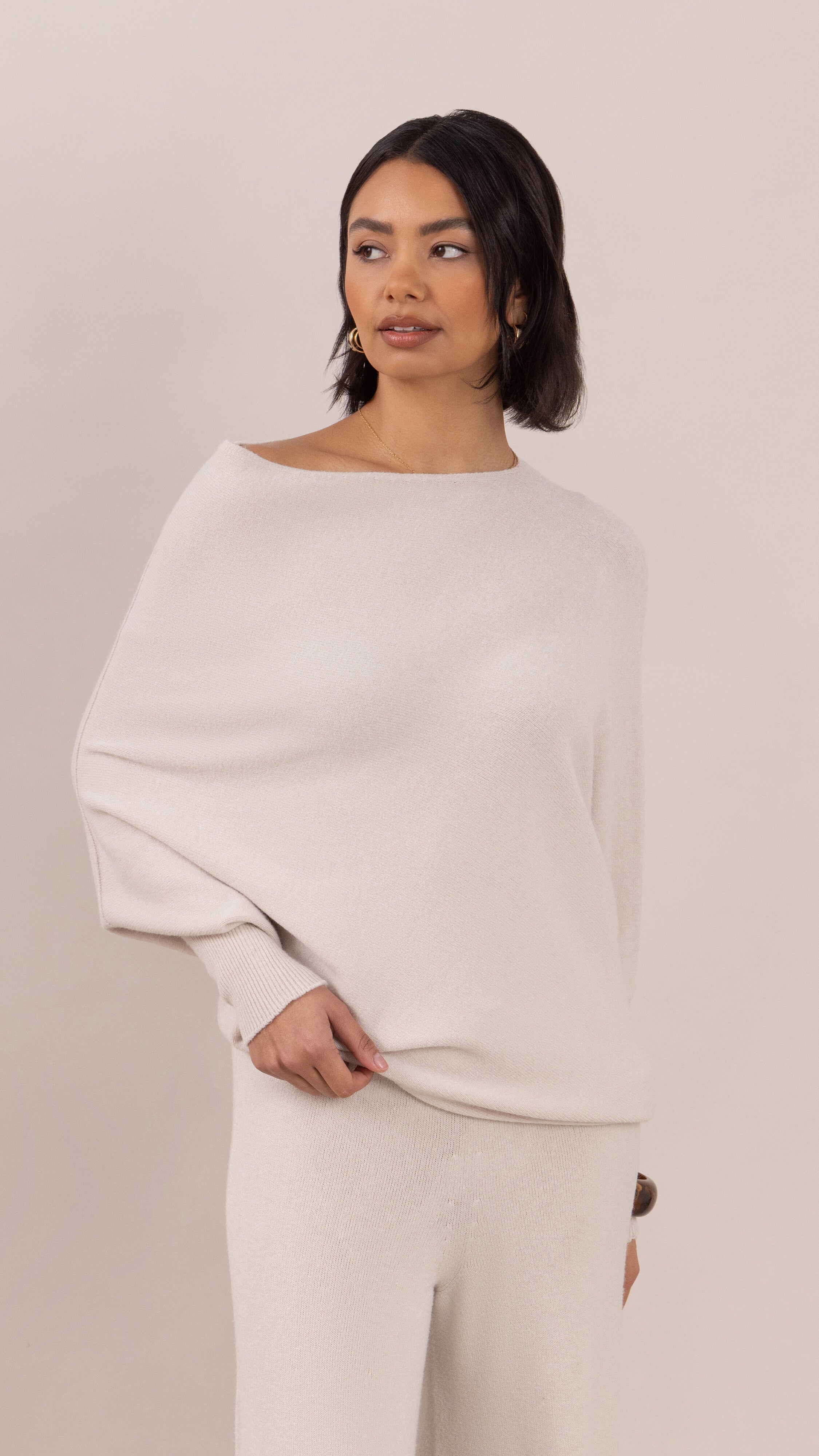 Natalie Asymmetric Sweater - Ivory