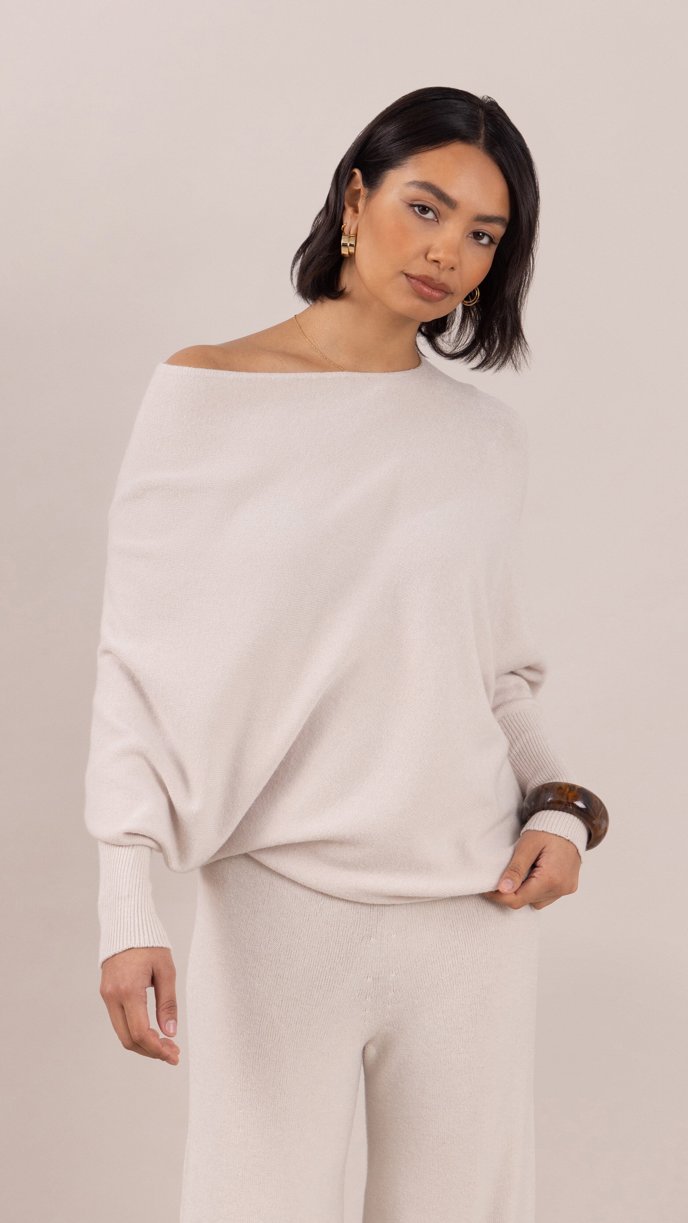 Natalie Asymmetric Sweater - Ivory