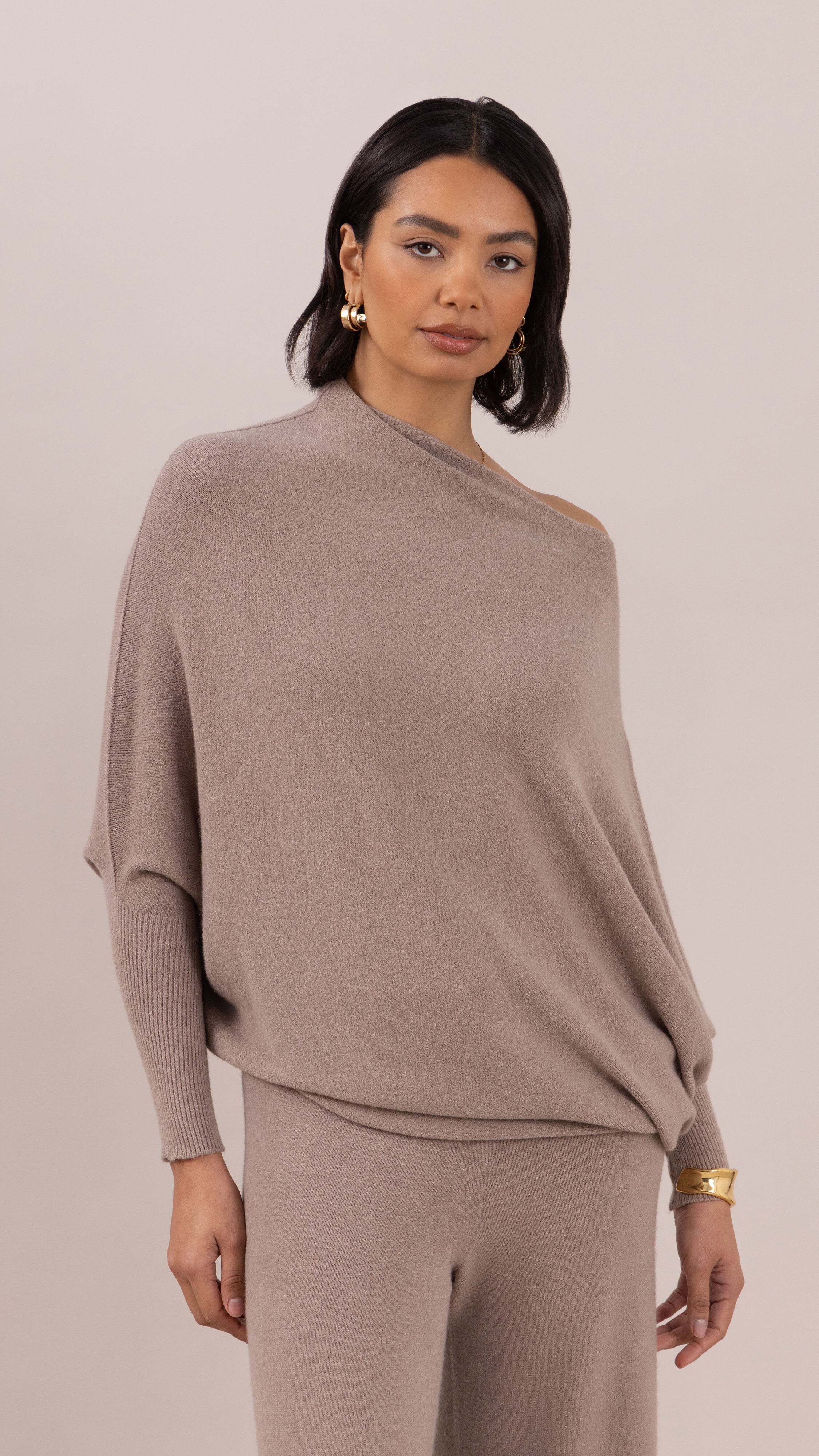 Natalie Asymmetric Sweater - Smoke