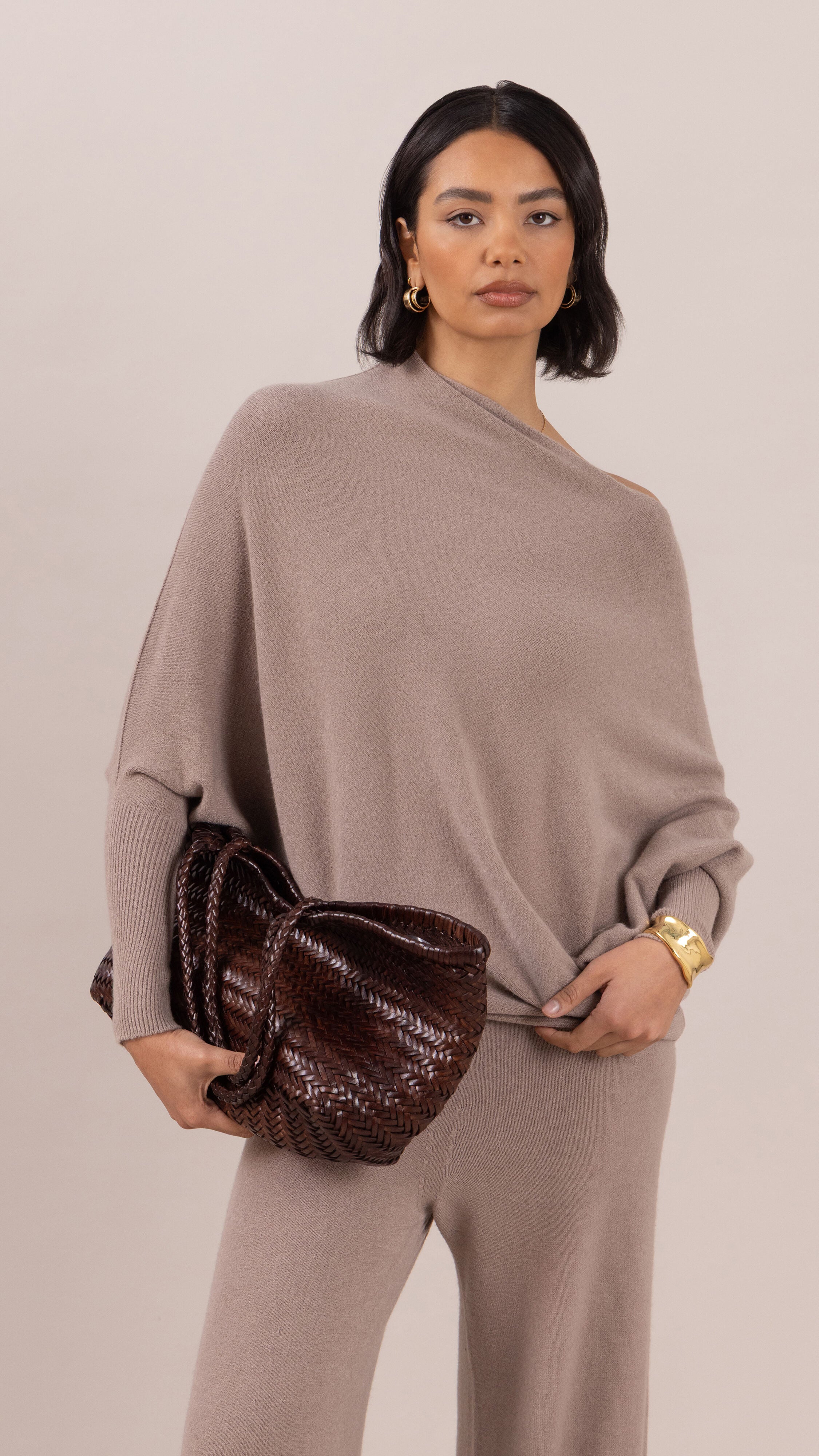 Natalie Asymmetric Sweater - Smoke