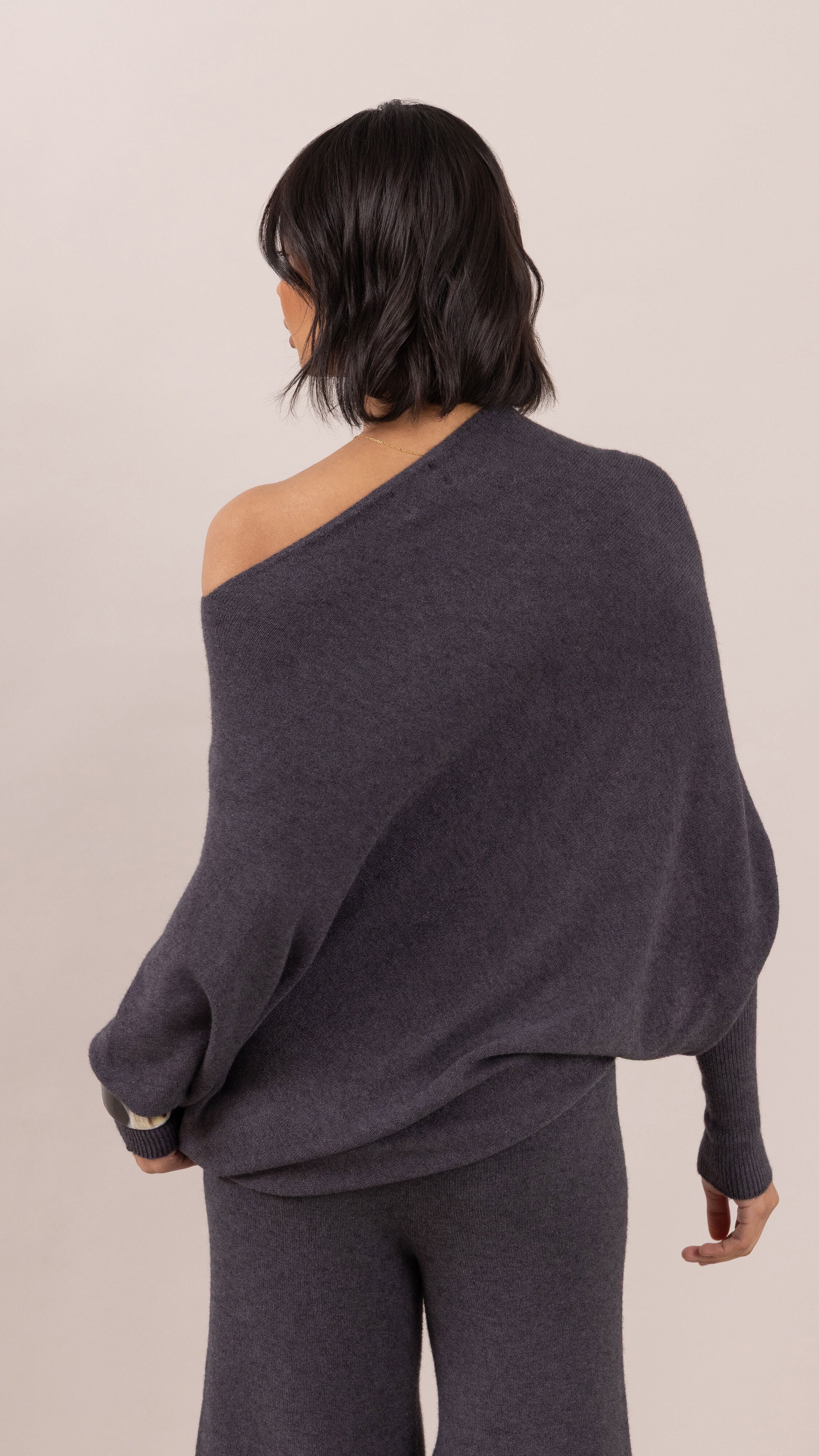 Natalie Asymmetric Sweater - Anthracite