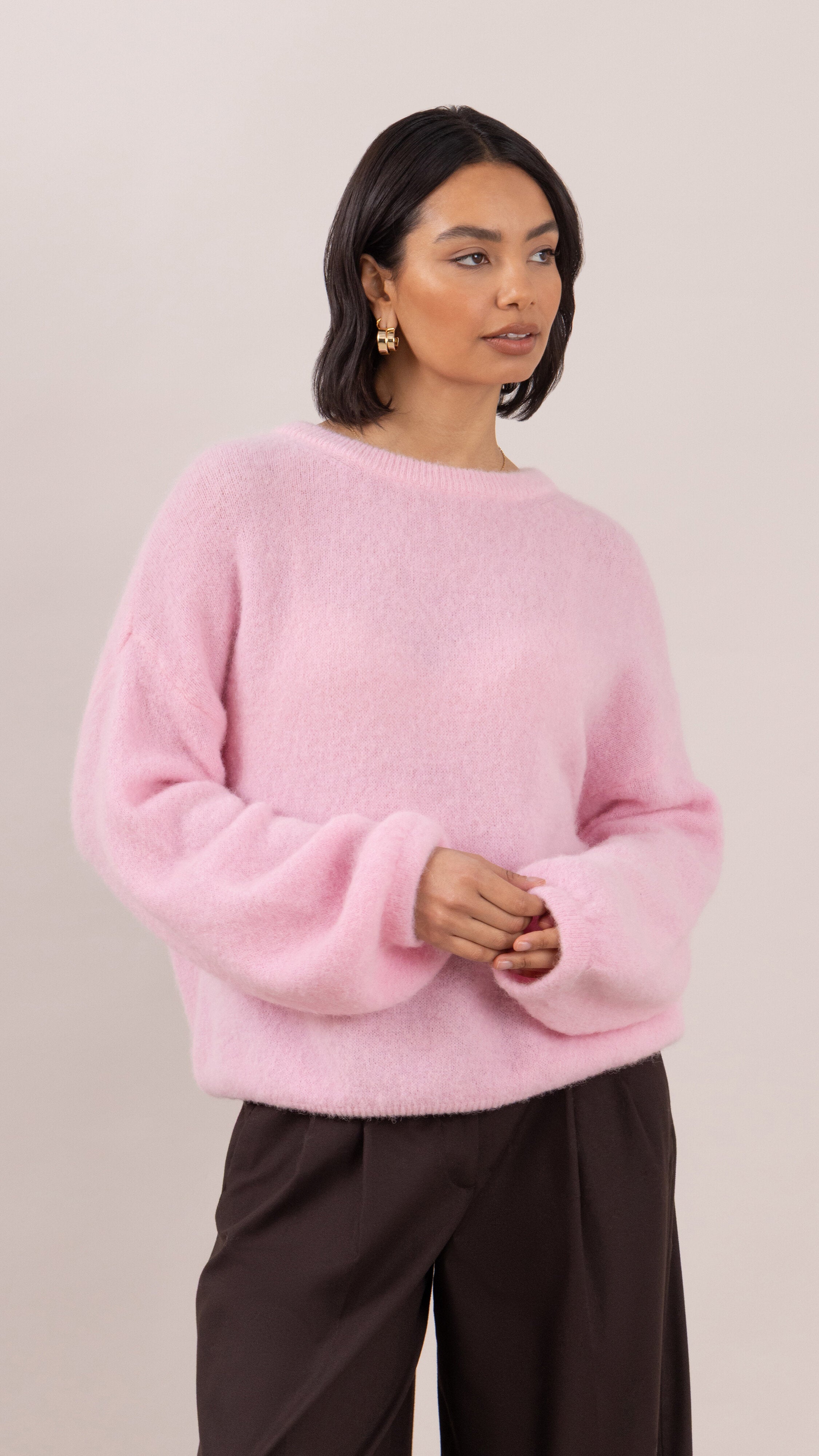 Maxine Alpaca Sweater - Powder Pink