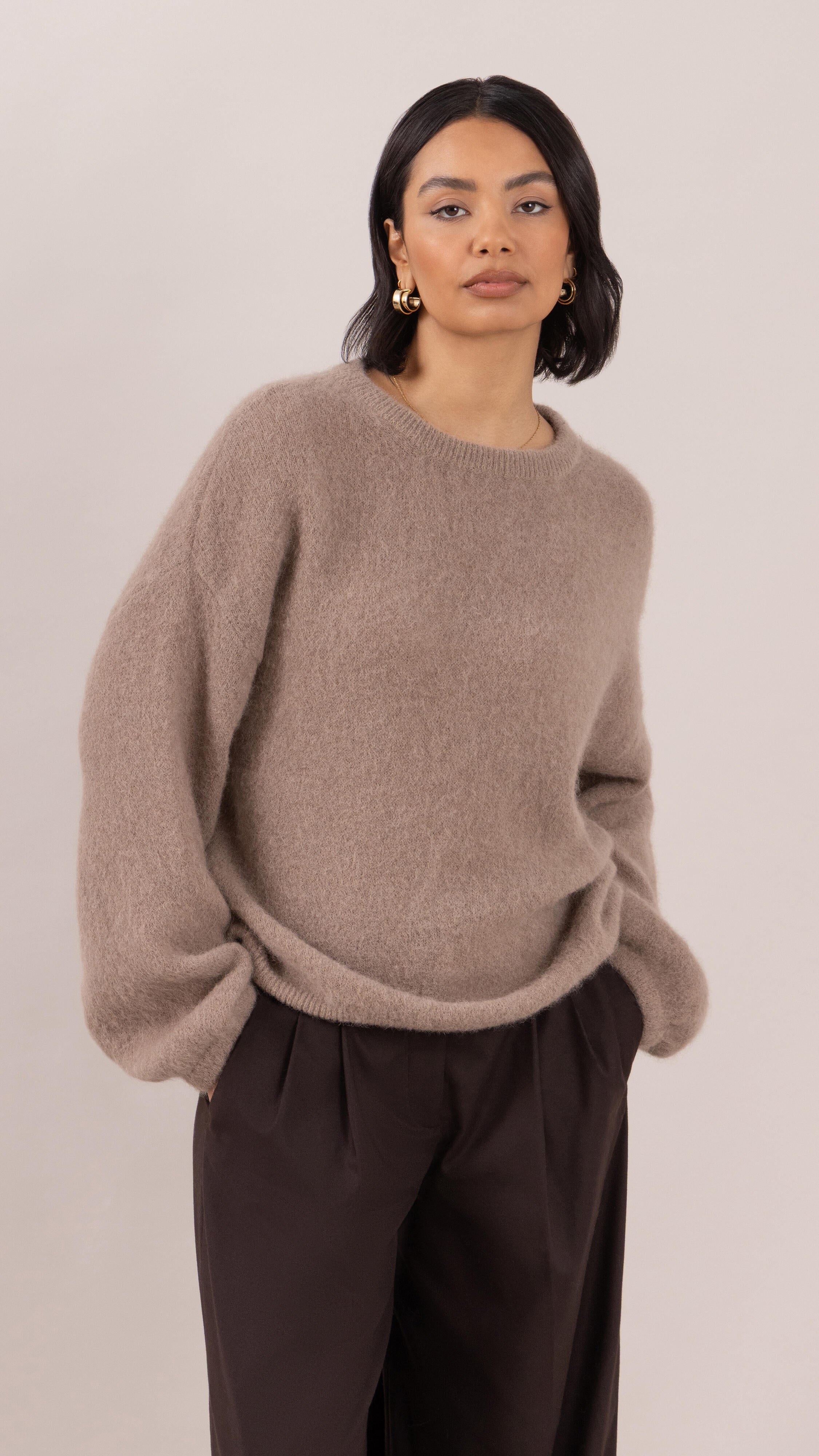 Maxine Alpaca Sweater - Mink