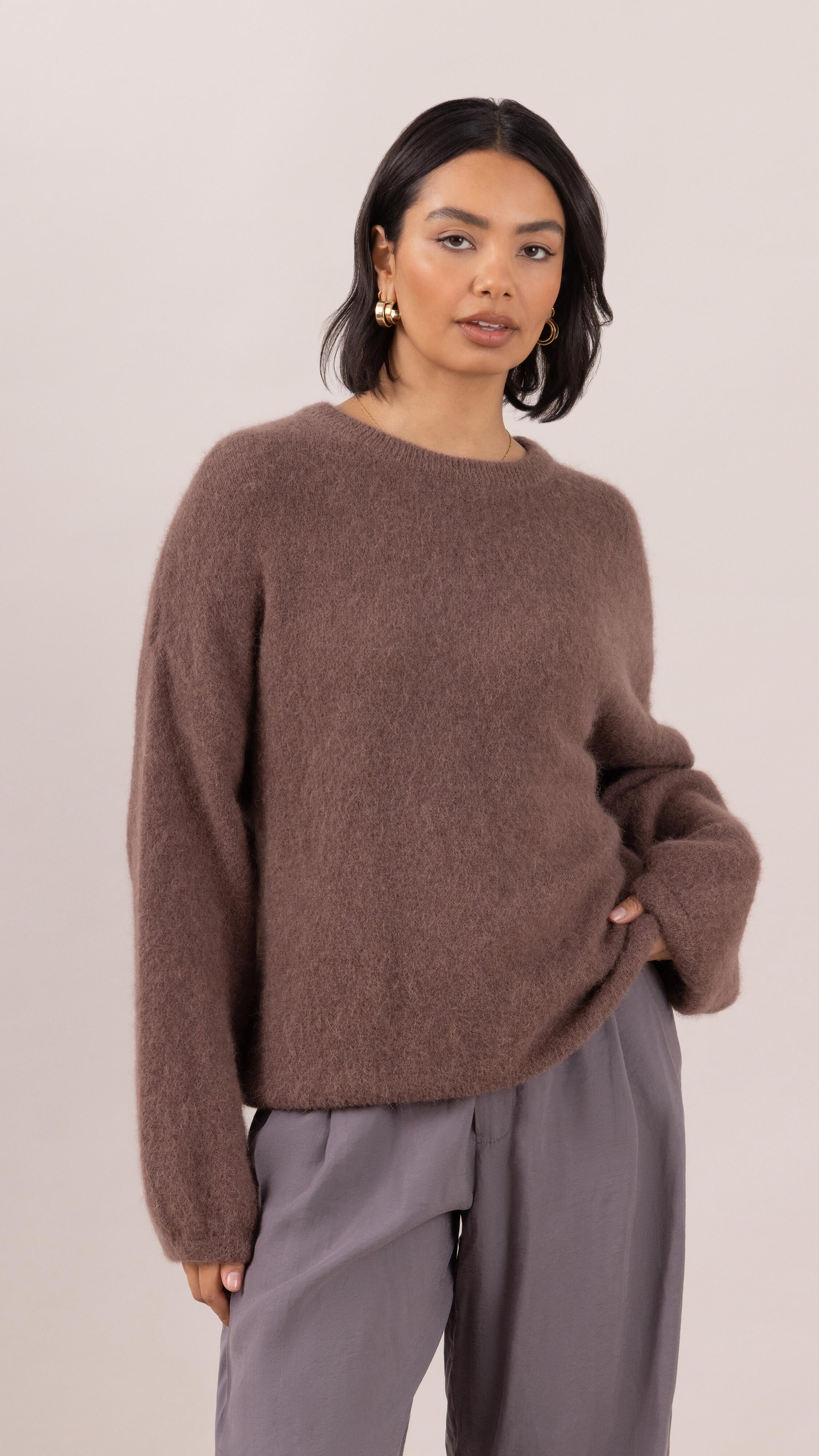 Maxine Alpaca Sweater - Espresso