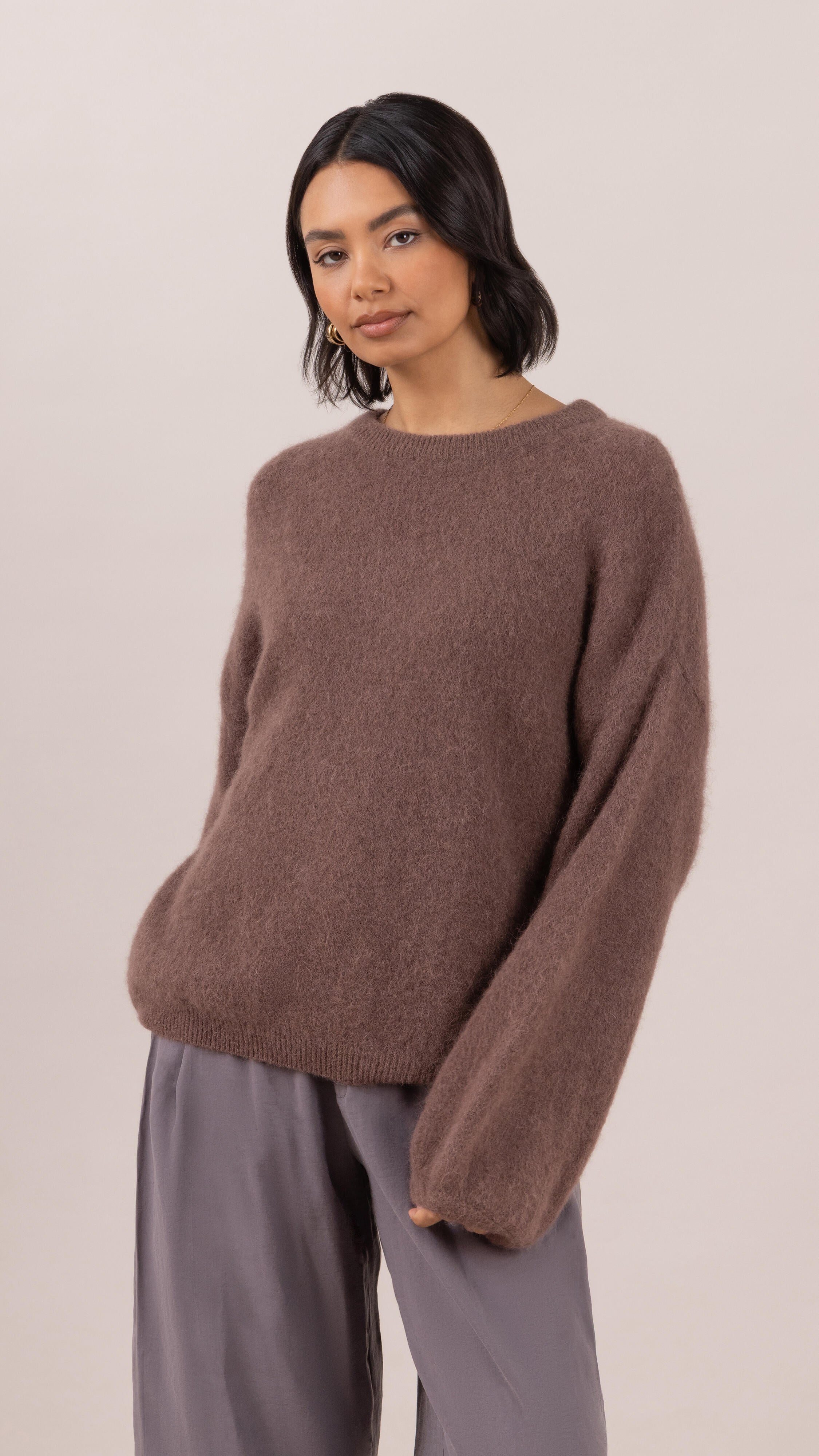 Maxine Alpaca Sweater - Espresso