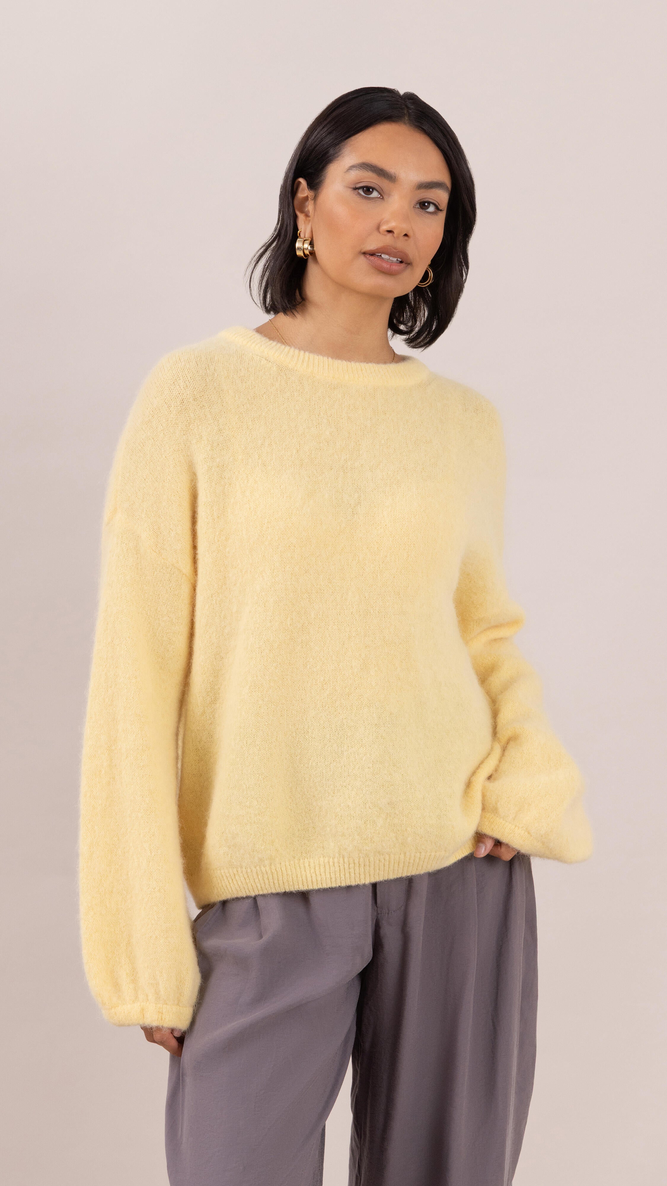 Maxine Alpaca Sweater - Soft Yellow