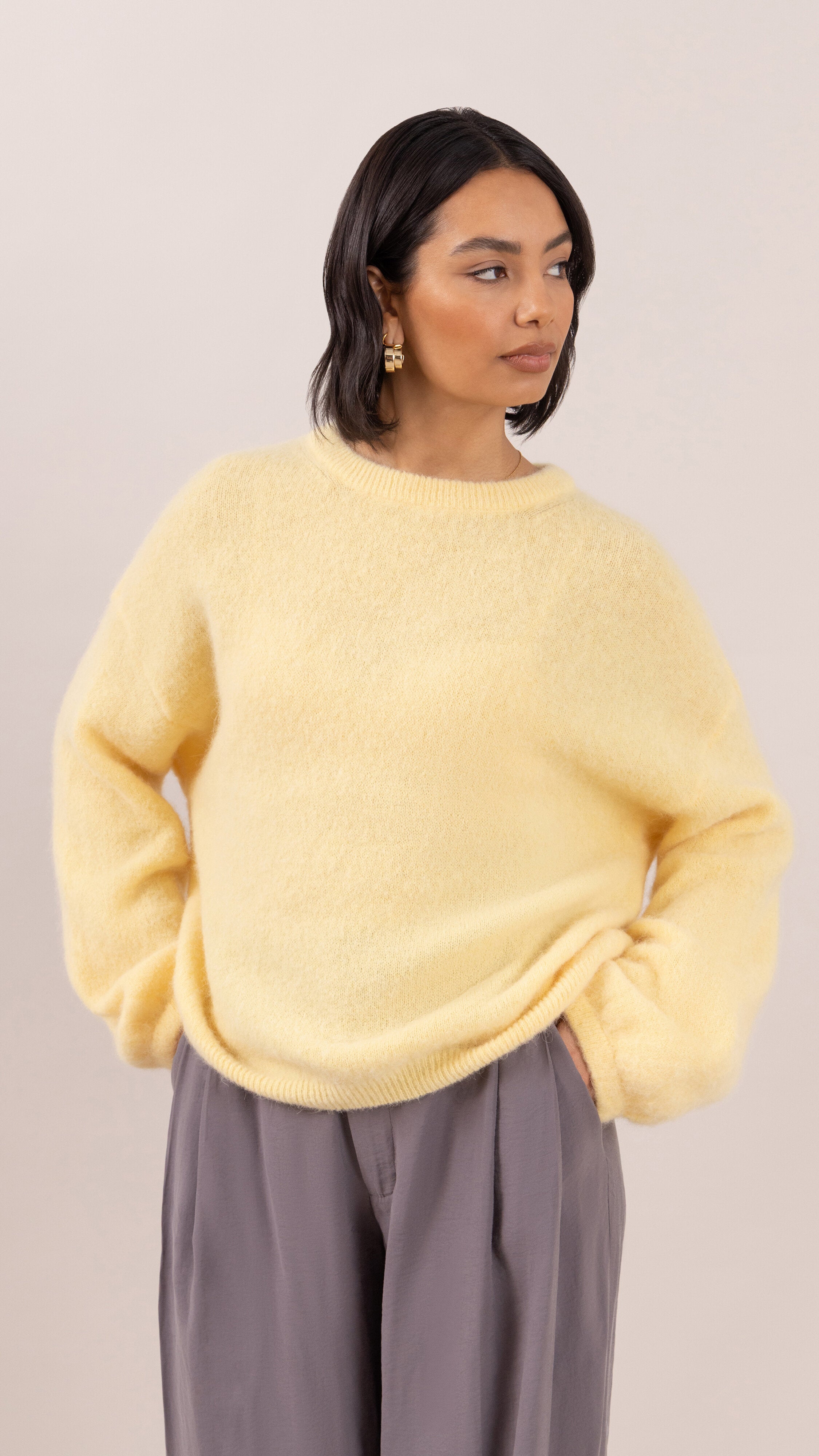 Maxine Alpaca Sweater - Soft Yellow