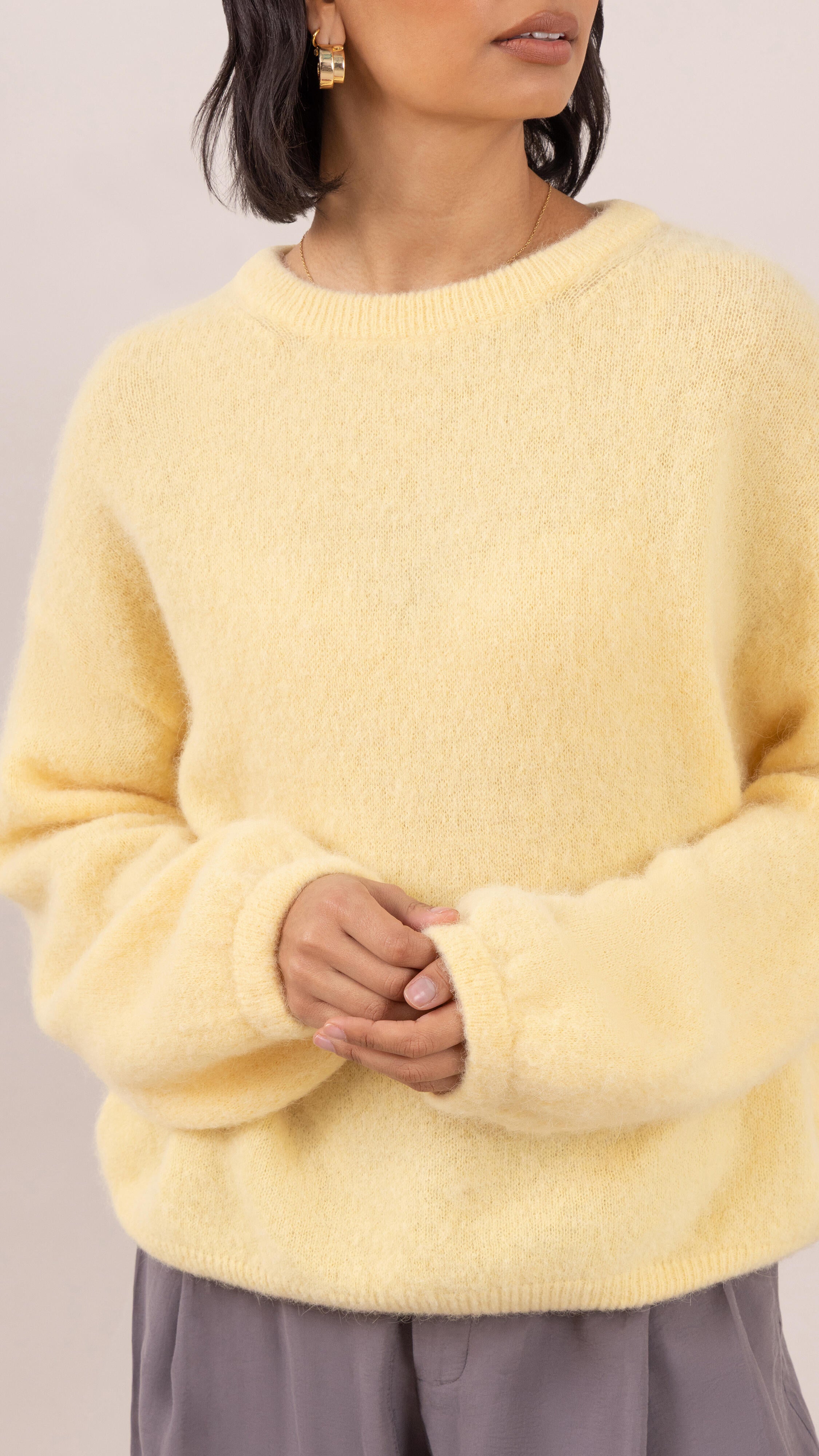 Maxine Alpaca Sweater - Soft Yellow