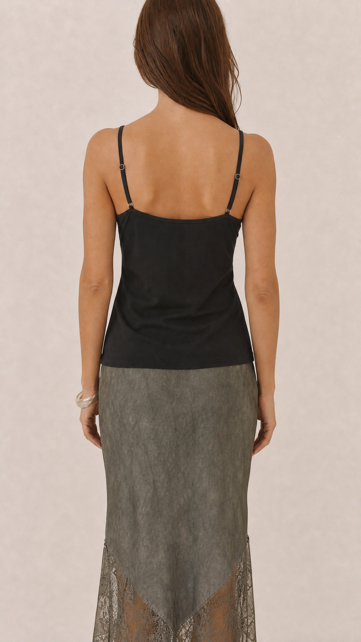 Isla Jersey Vest Top - Black