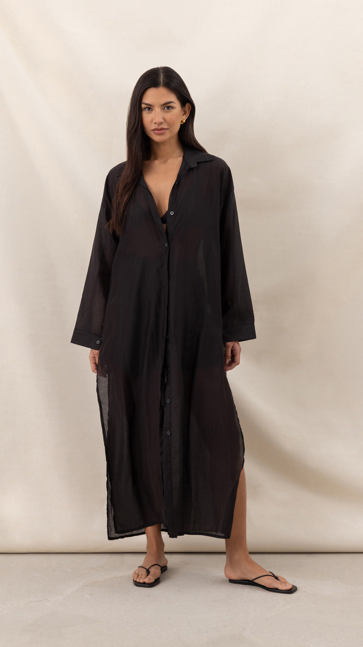 IZZIE LONG SHIRT - BLACK