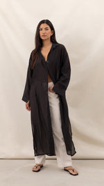 IZZIE LONG SHIRT - BLACK