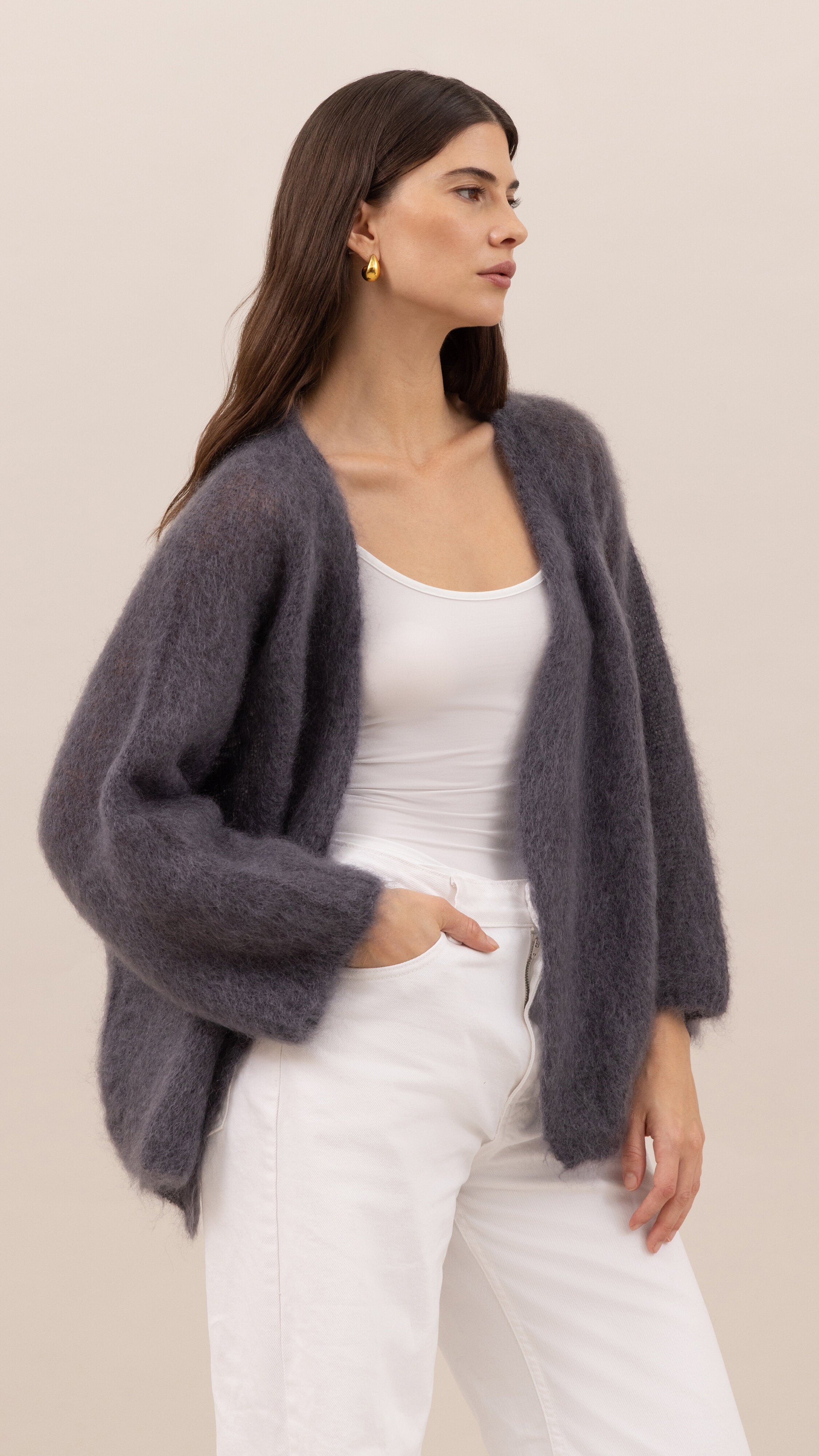 Kate Mohair Cardigan - Anthracite