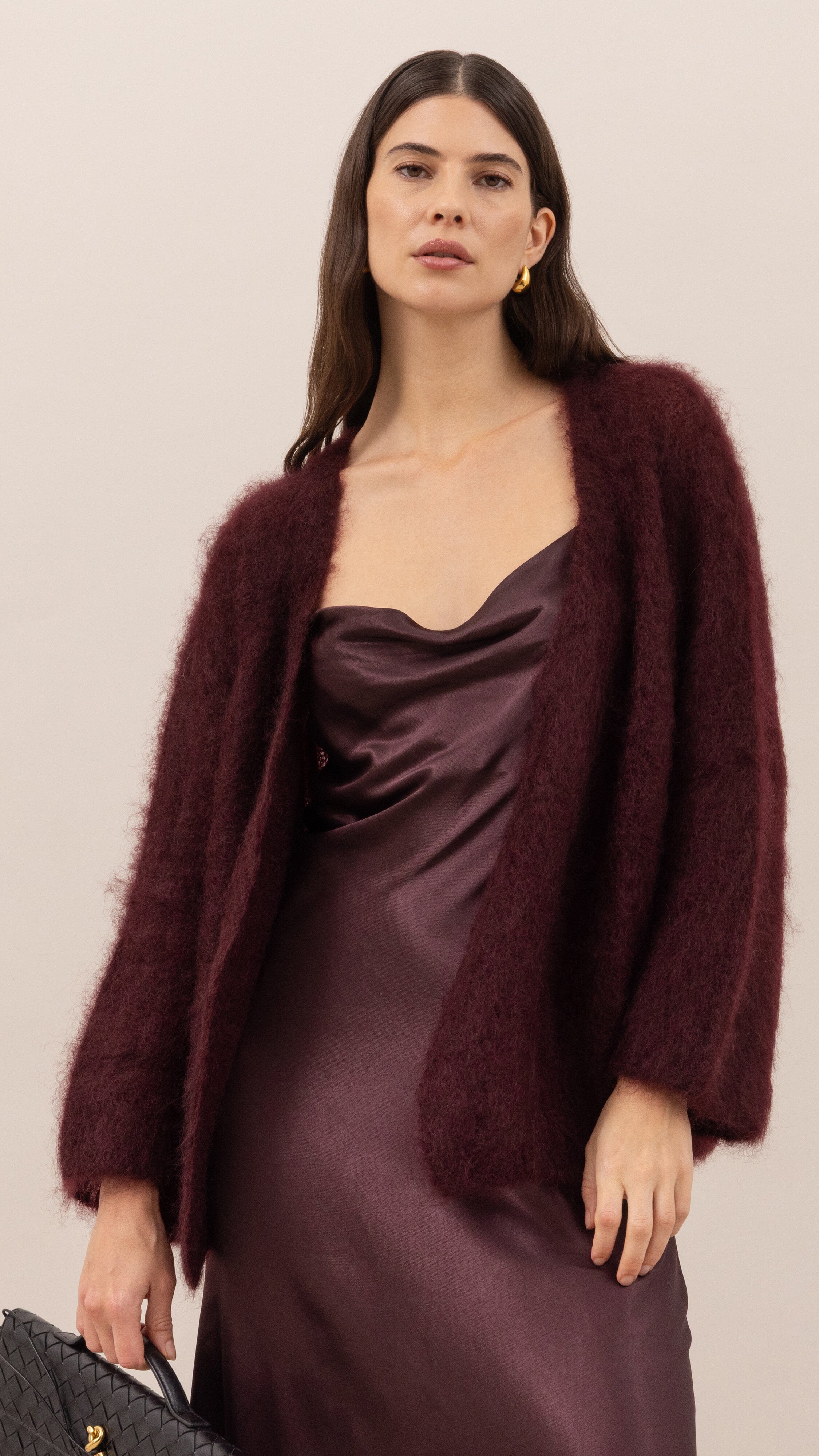 Kate Mohair Cardigan - Burgundy
