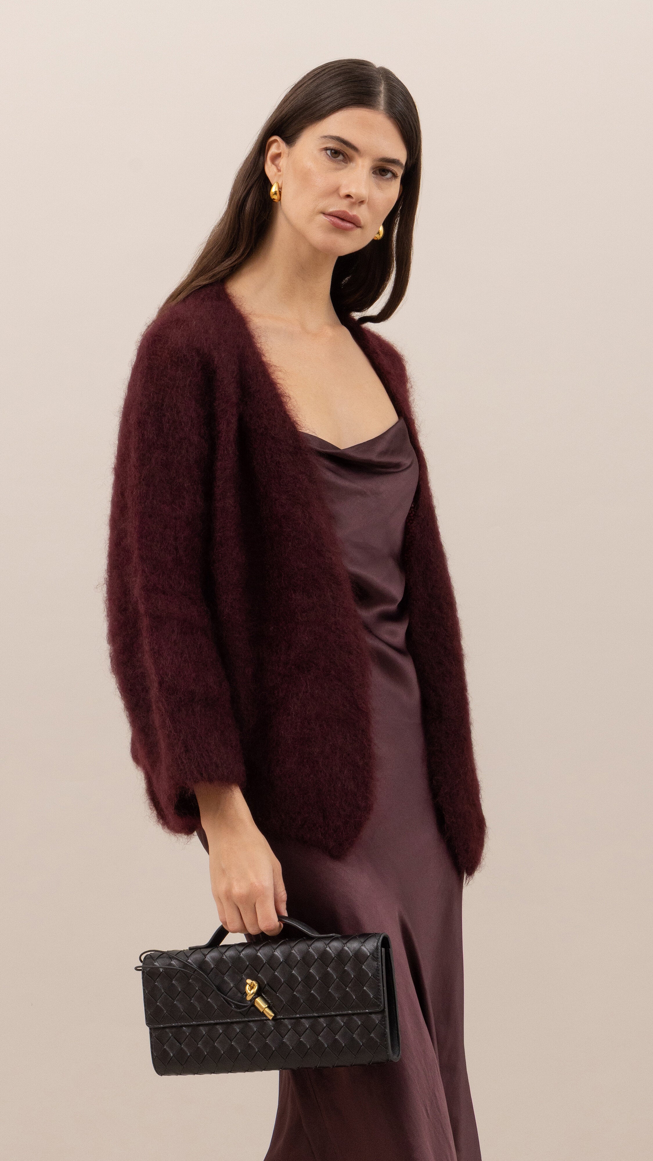 Kate Mohair Cardigan - Burgundy