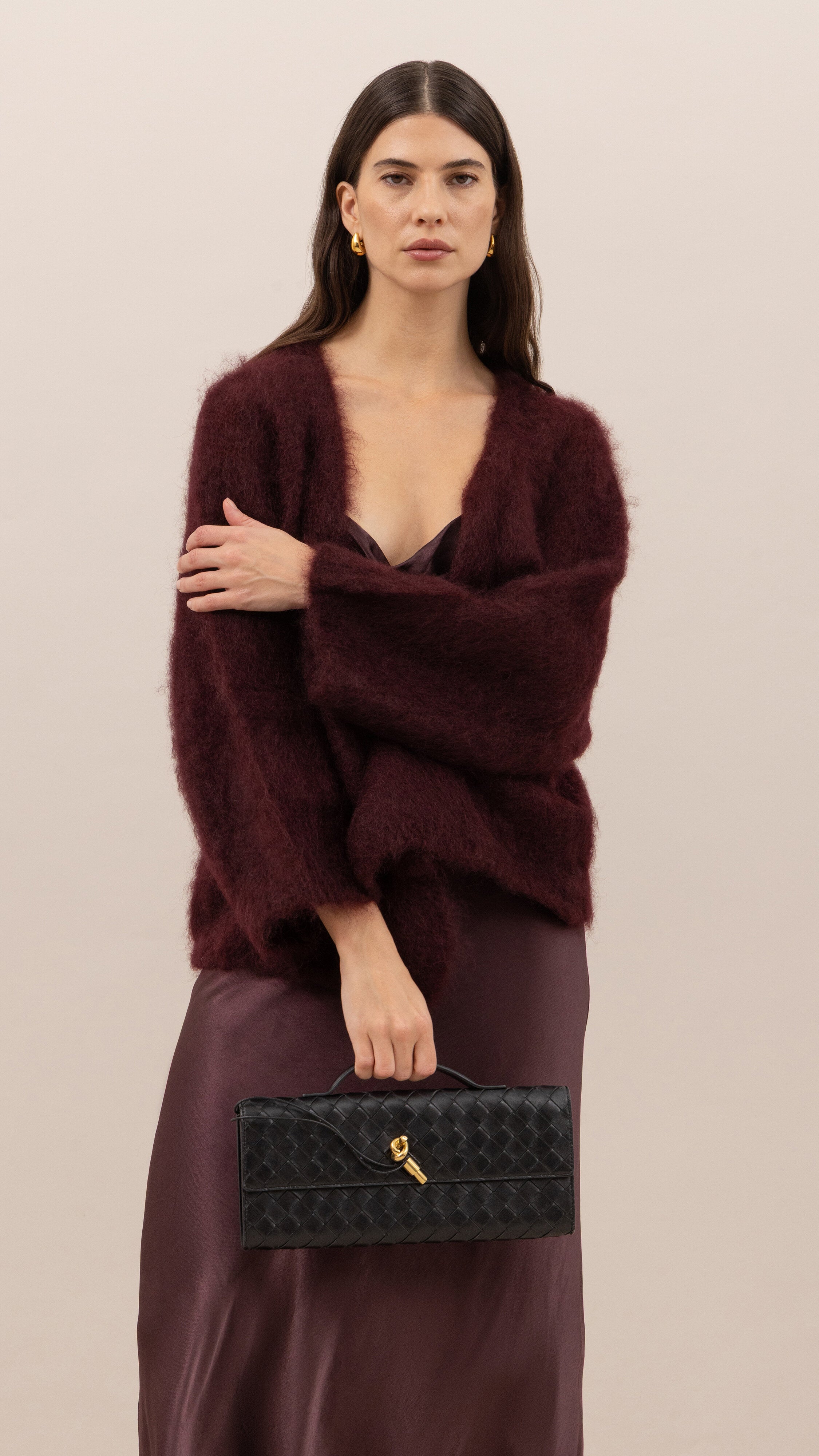 Kate Mohair Cardigan - Burgundy