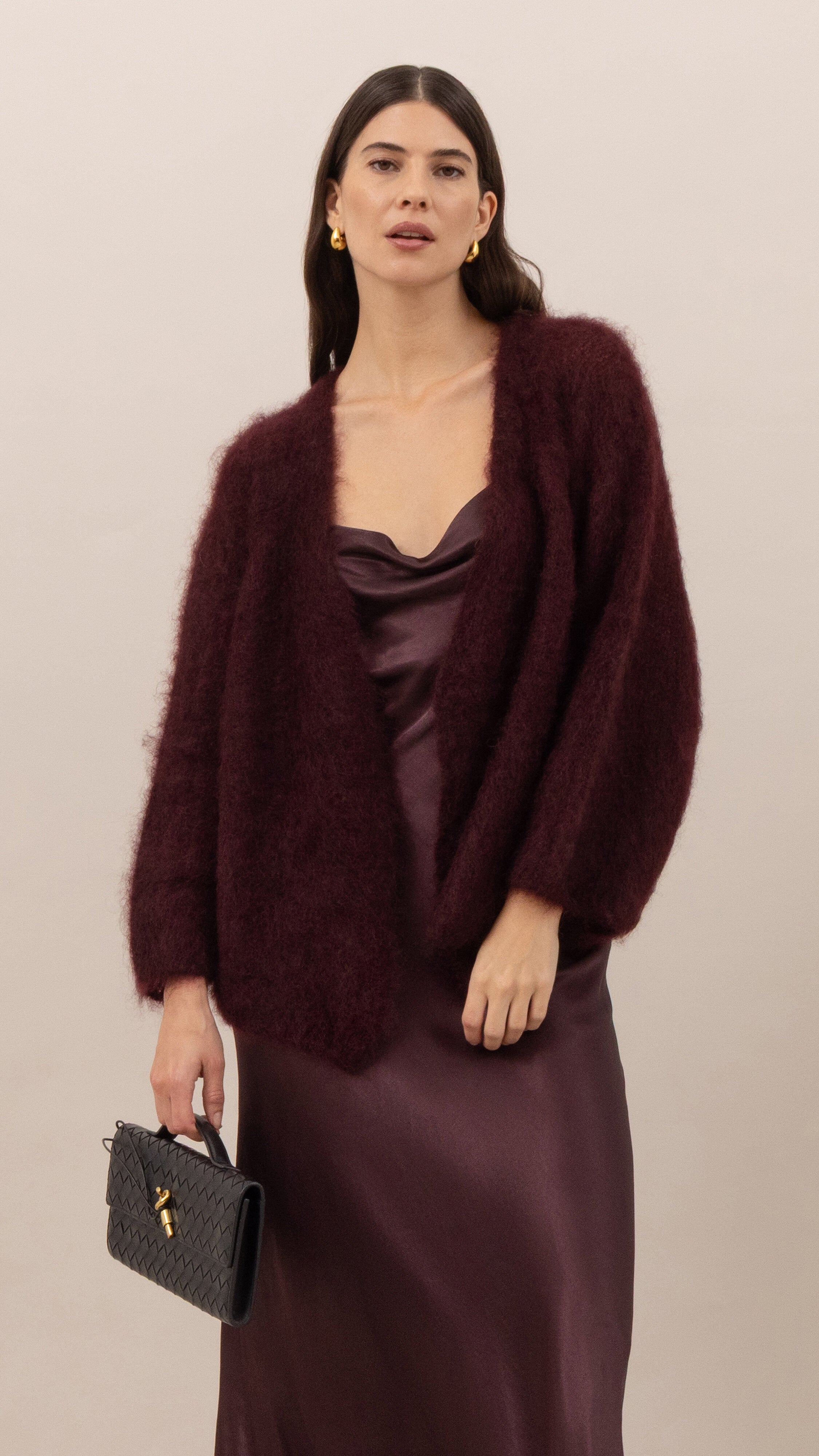 Kate Mohair Cardigan - Burgundy