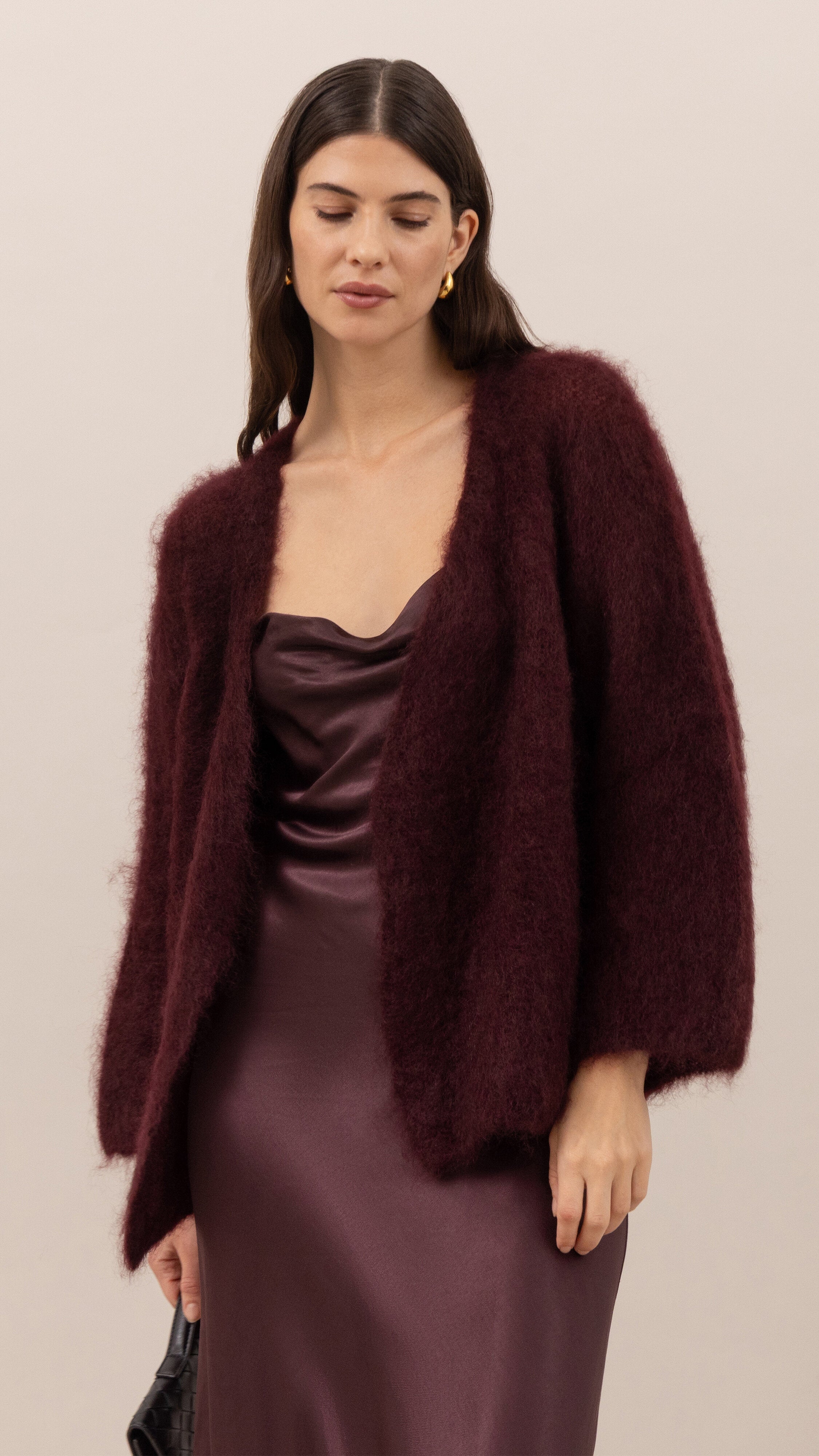 Kate Mohair Cardigan - Burgundy