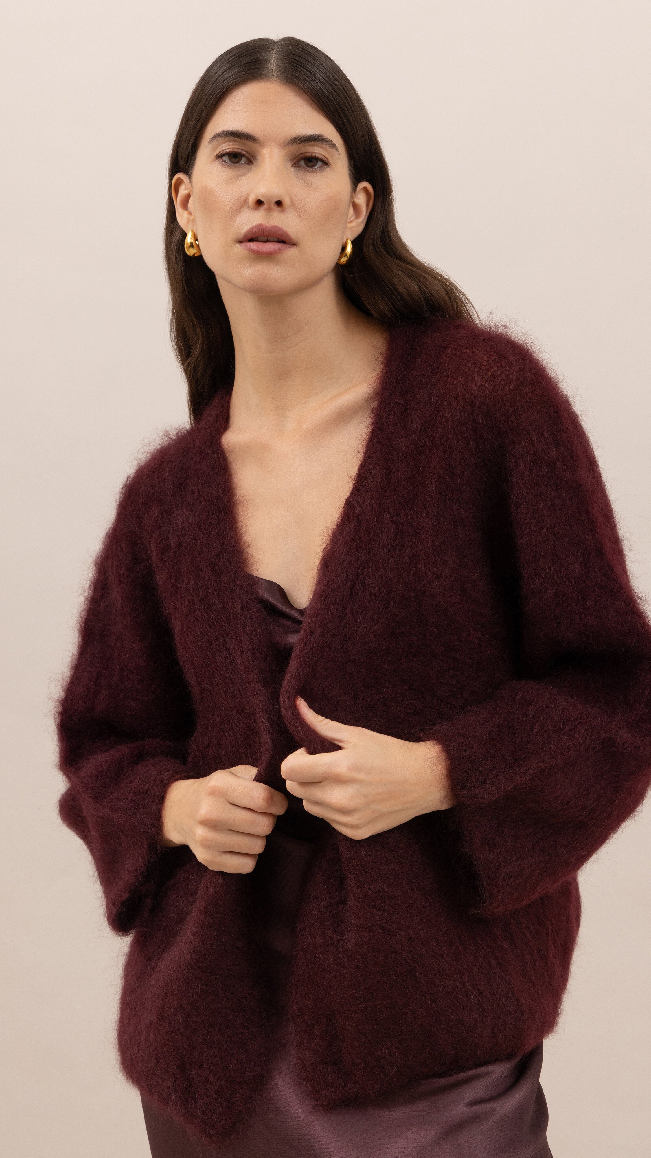 Kate Mohair Cardigan - Burgundy