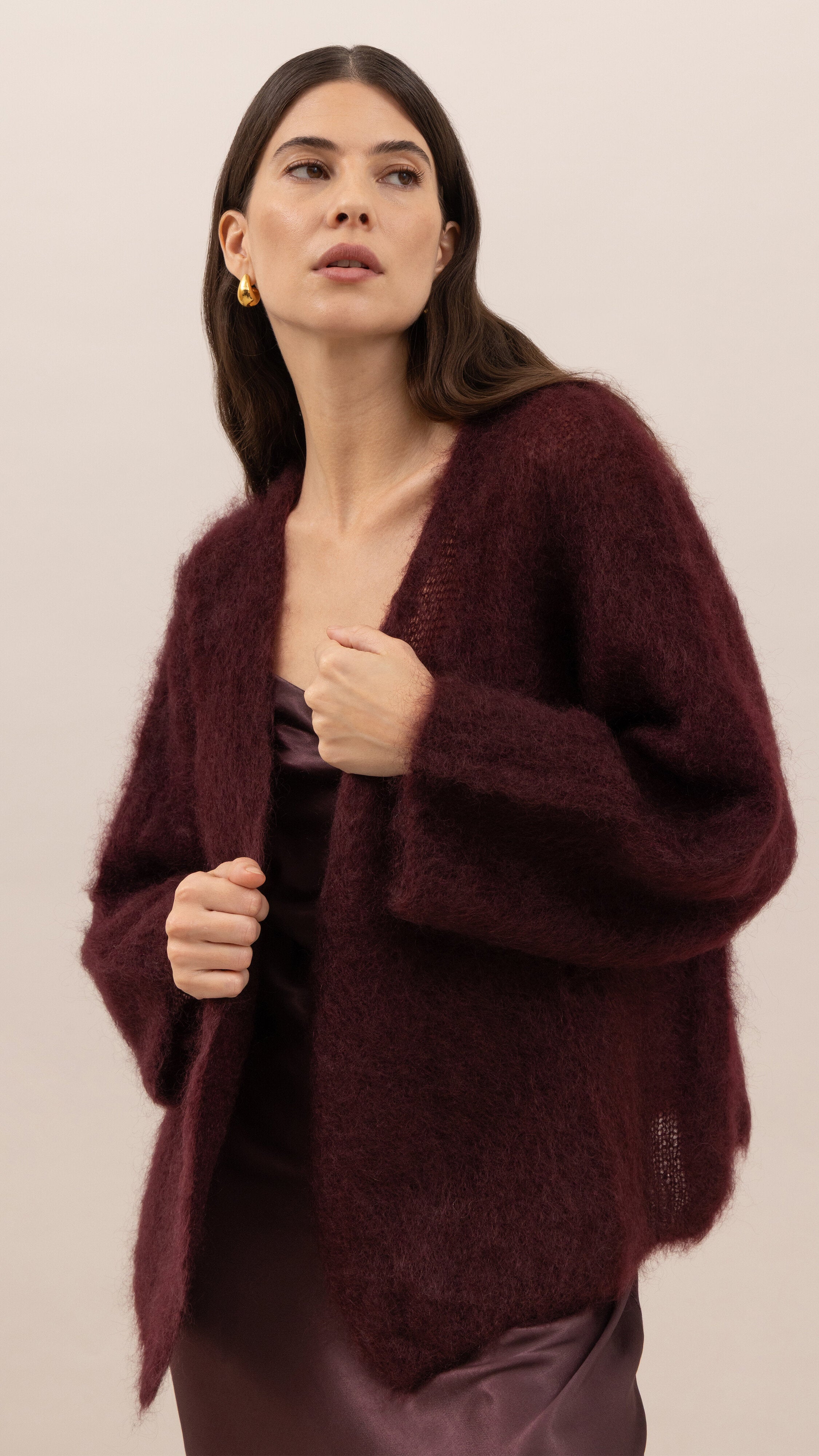 Kate Mohair Cardigan - Burgundy