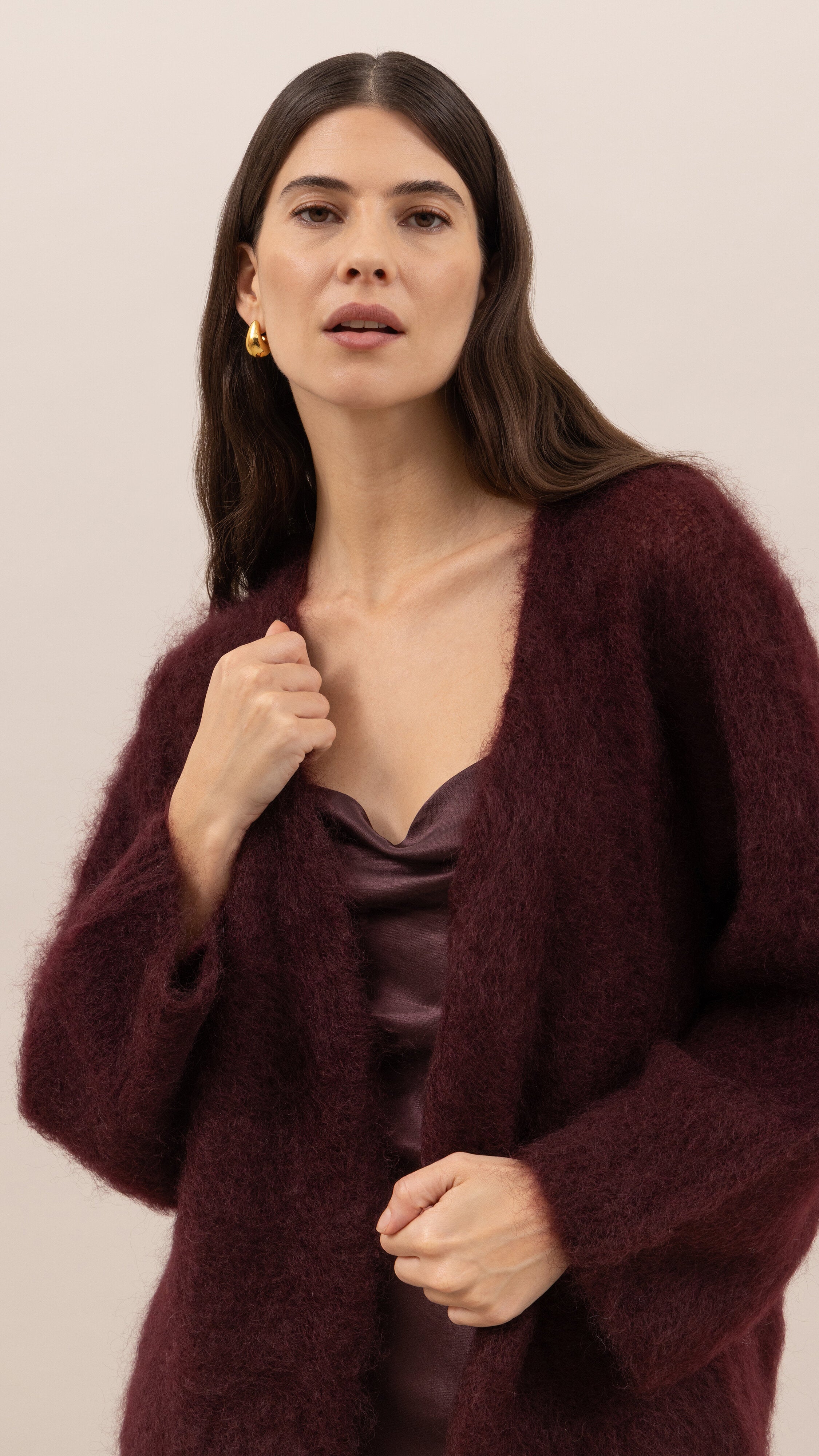 Kate Mohair Cardigan - Burgundy