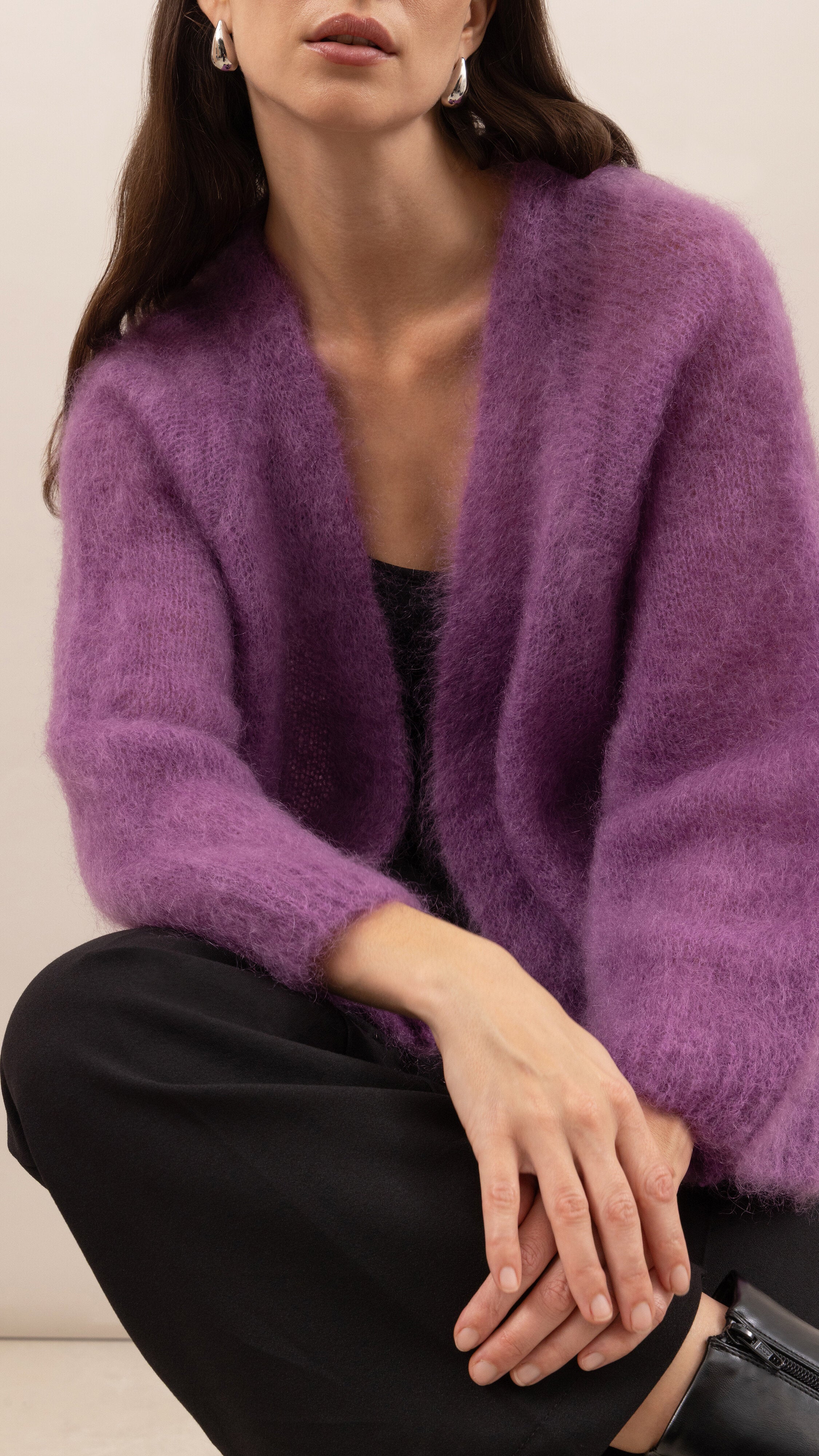 Kate Mohair Cardigan - Lilac