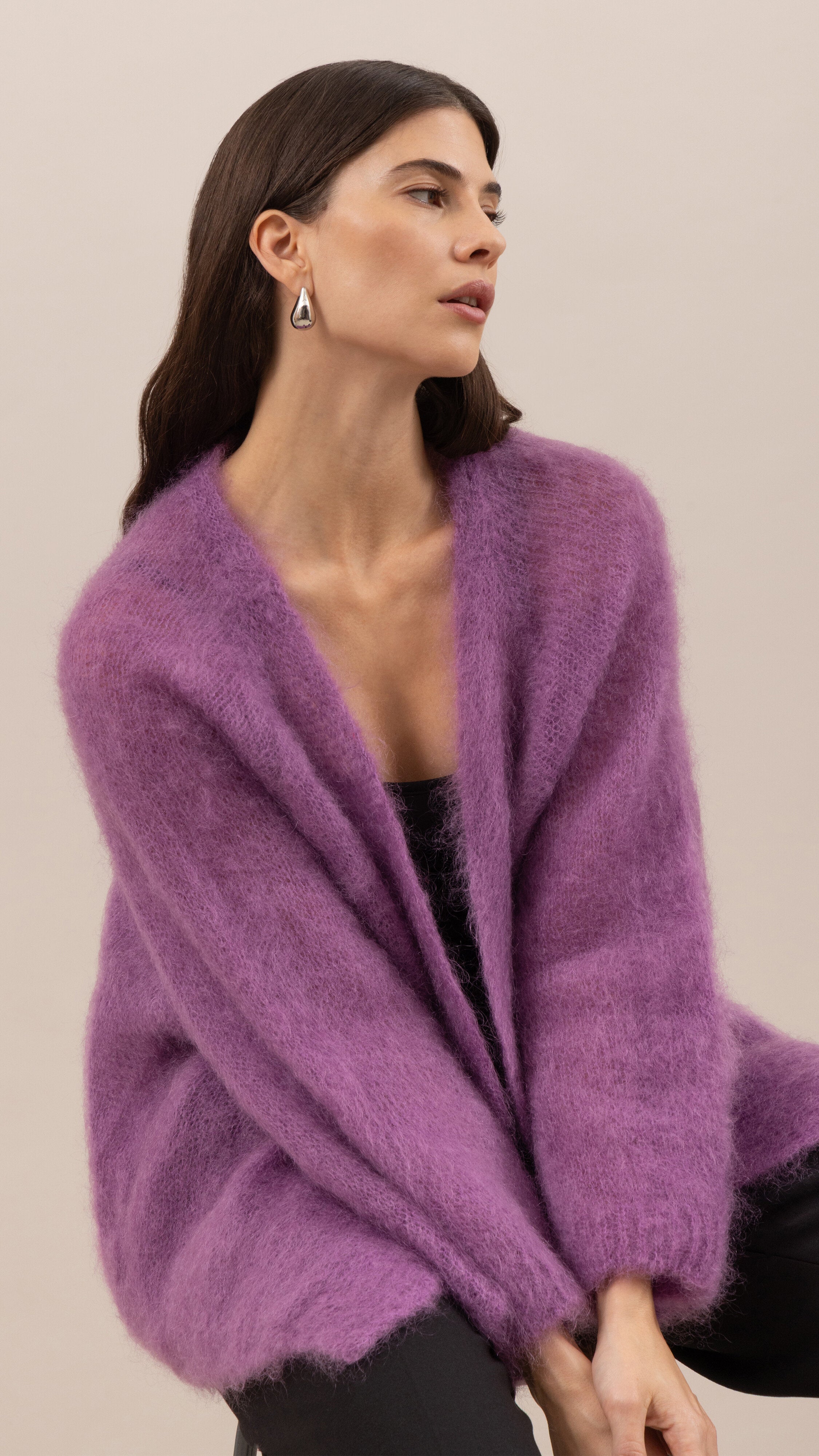 Kate Mohair Cardigan - Lilac