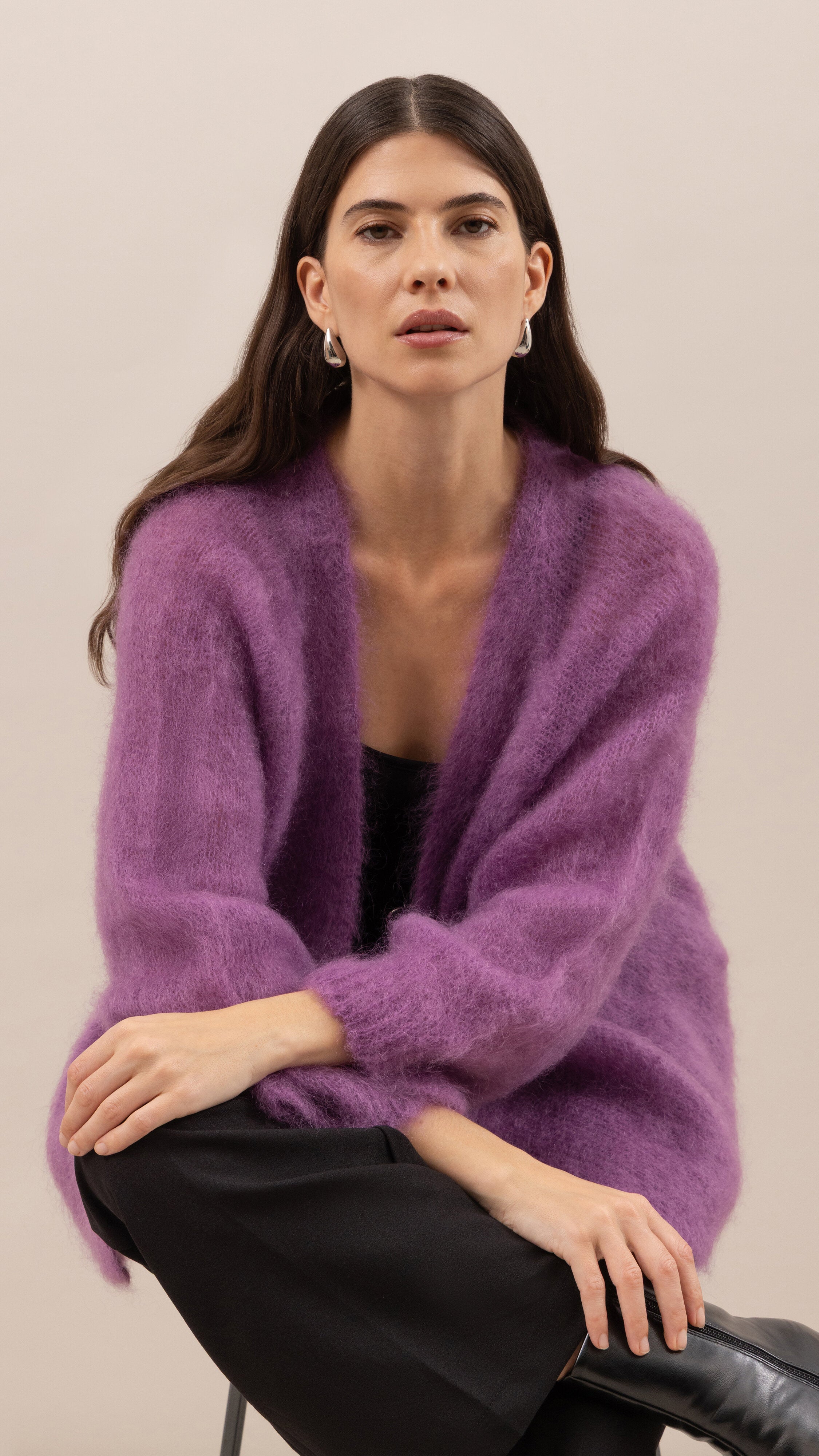 Kate Mohair Cardigan - Lilac