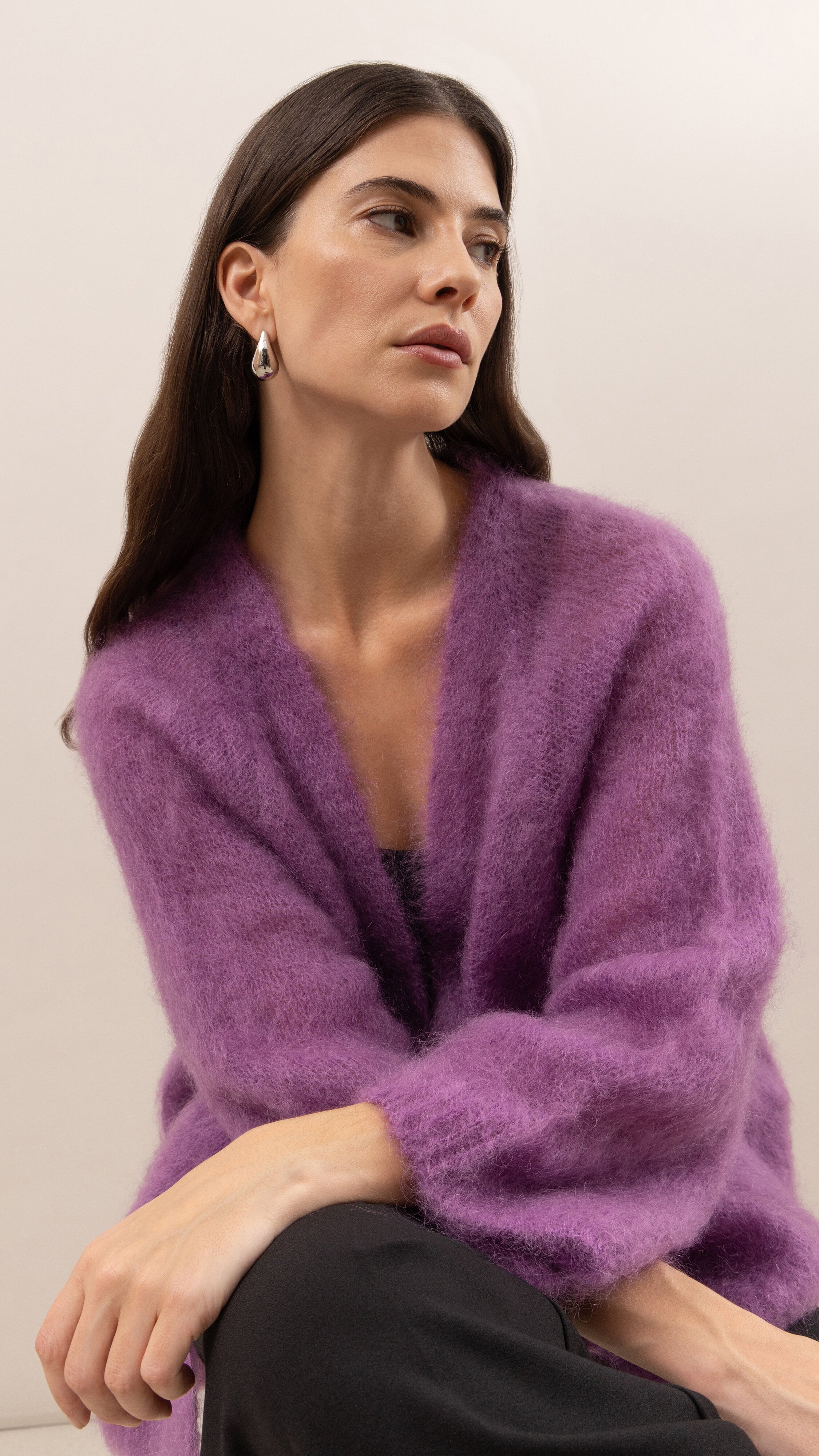 Kate Mohair Cardigan - Lilac