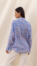 LIBBY PRINTED SHIRT - BLUE MEADOW PRINT