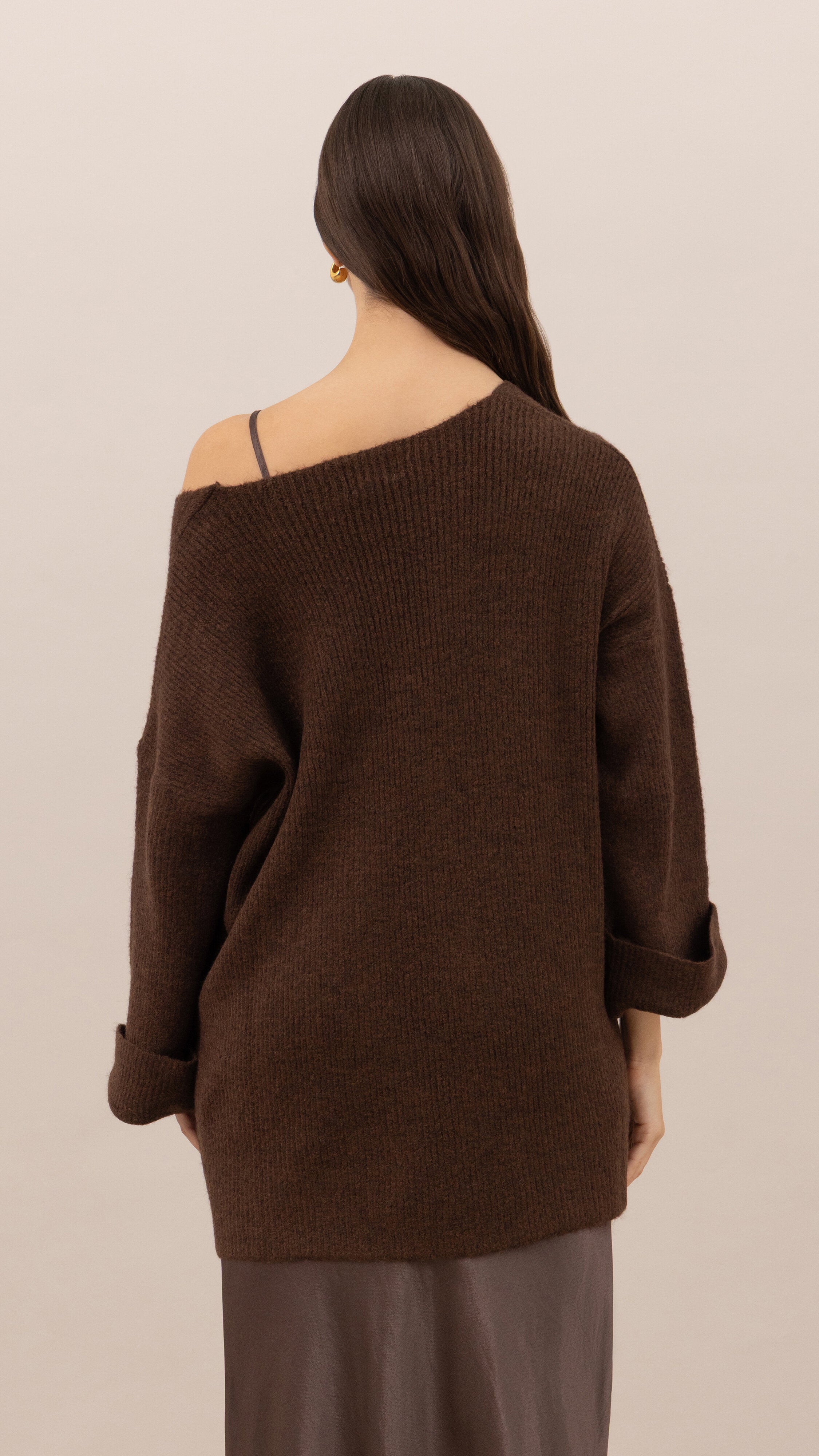 Luisa Sweater and Scarf   - Dark espresso
