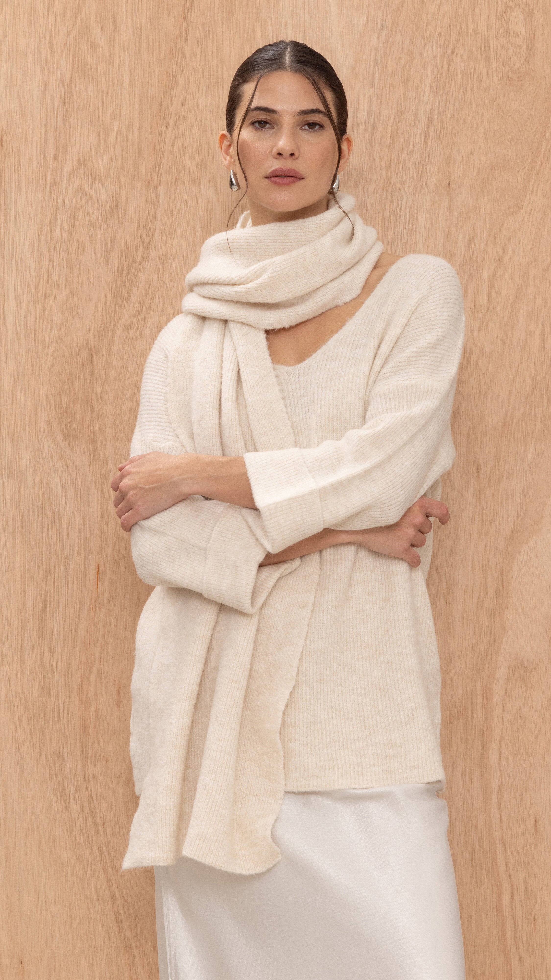Luisa Sweater and Scarf   - Off-White