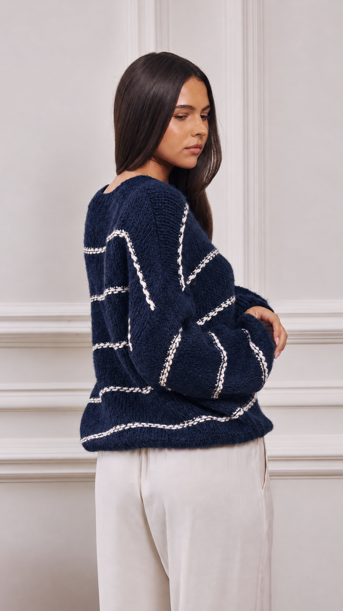 Luana Striped Jumper - Navy