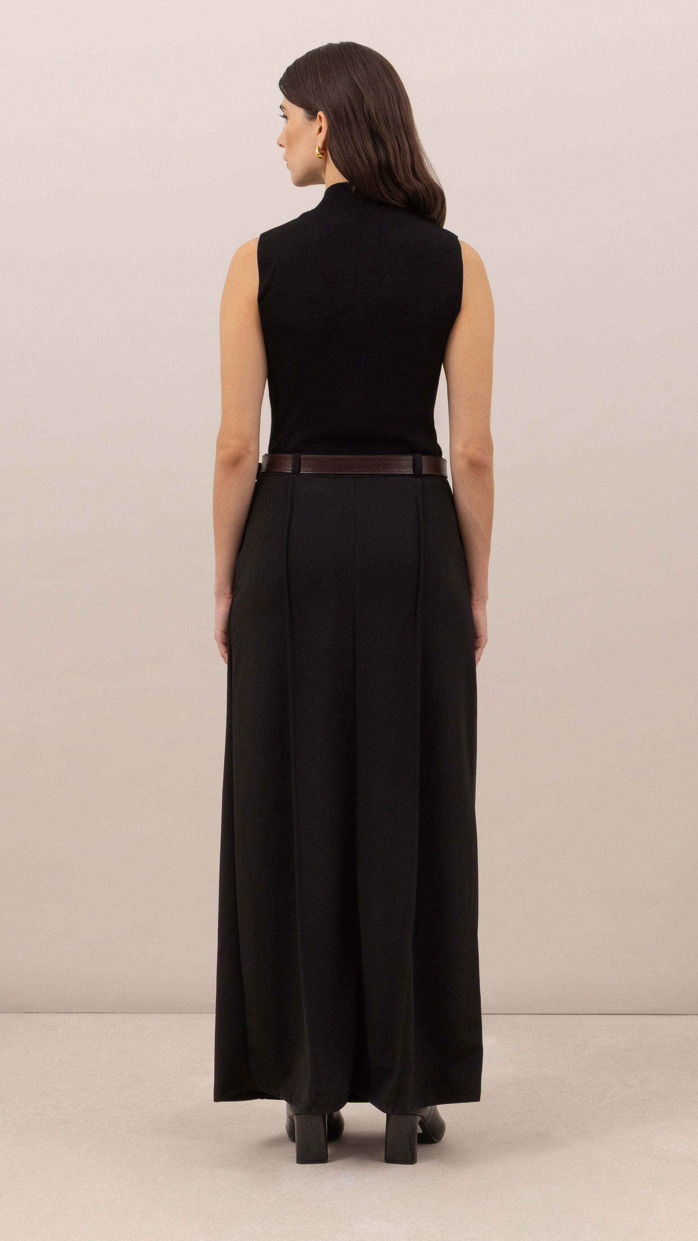 Maren skirt with belt - Black