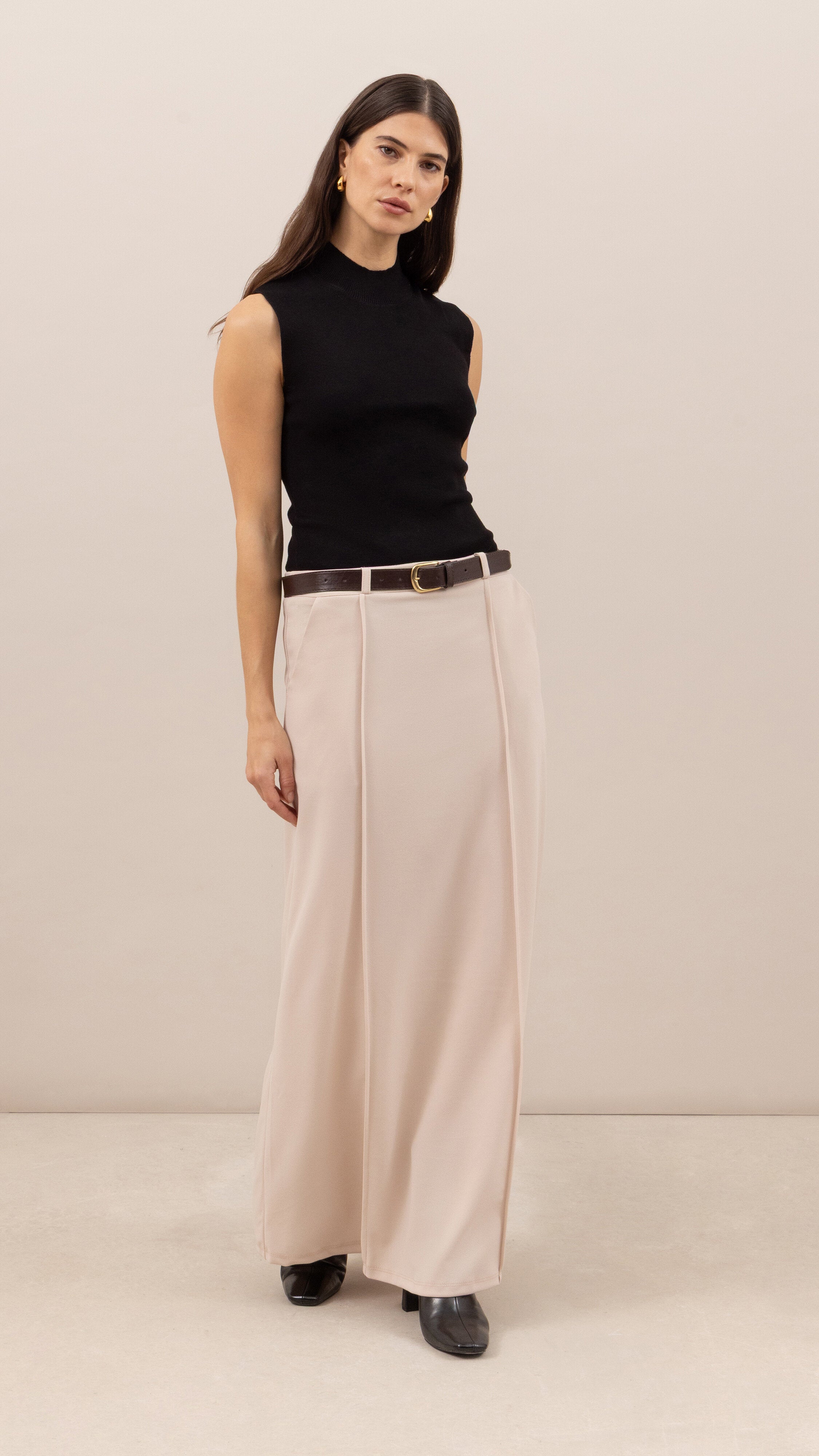 Maren skirt with belt - Stone