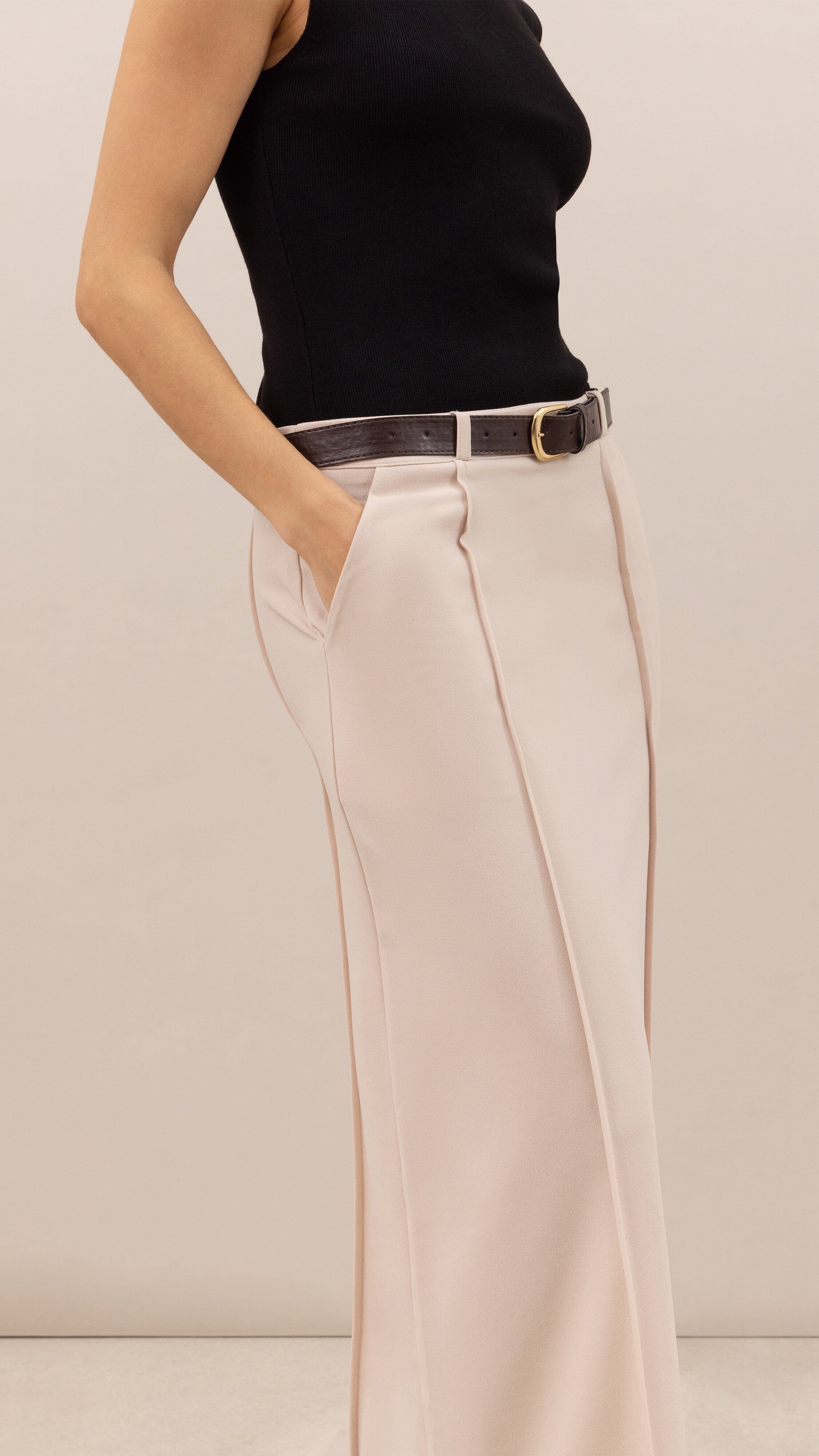 Maren skirt with belt - Stone