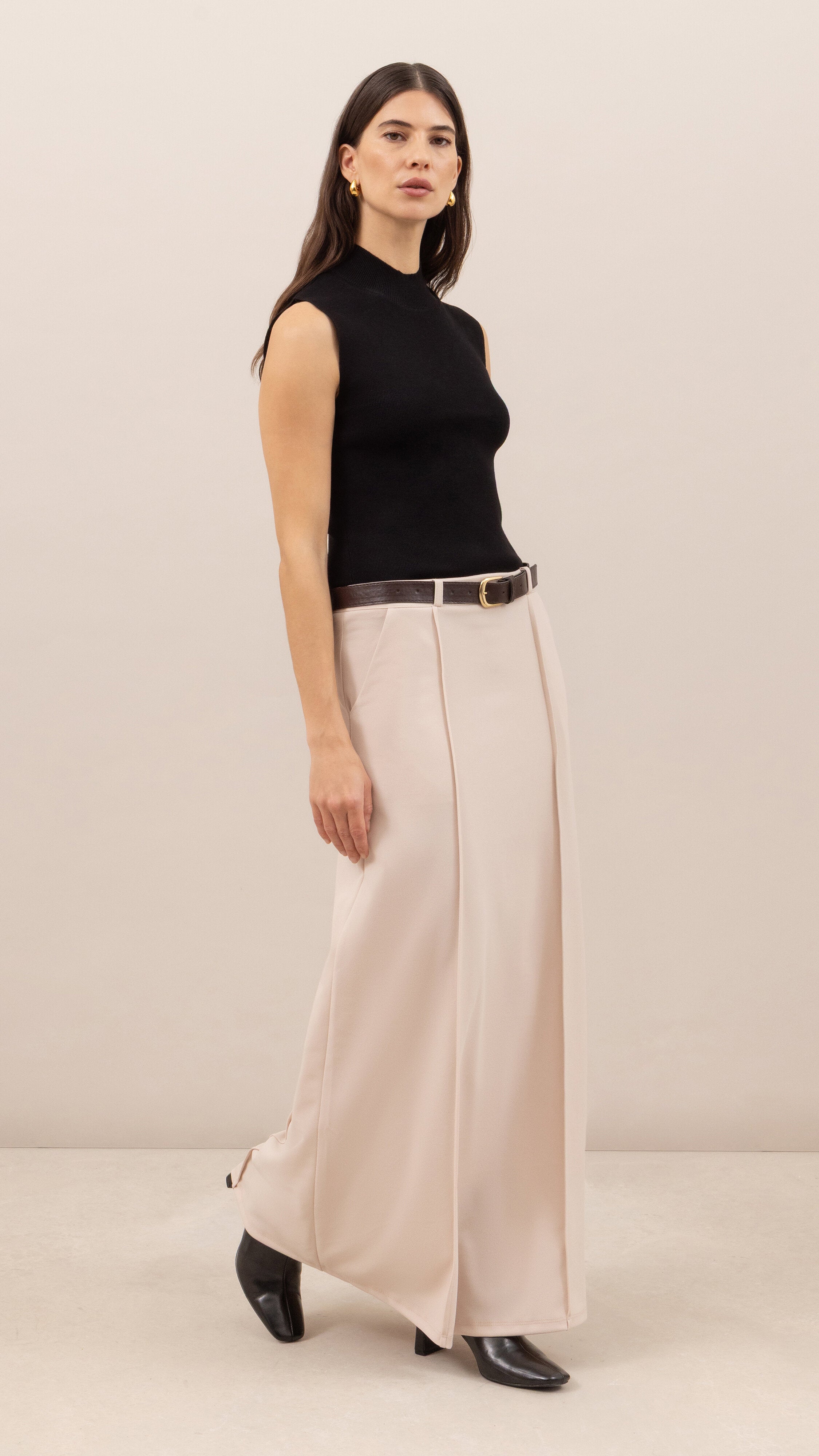 Maren skirt with belt - Stone