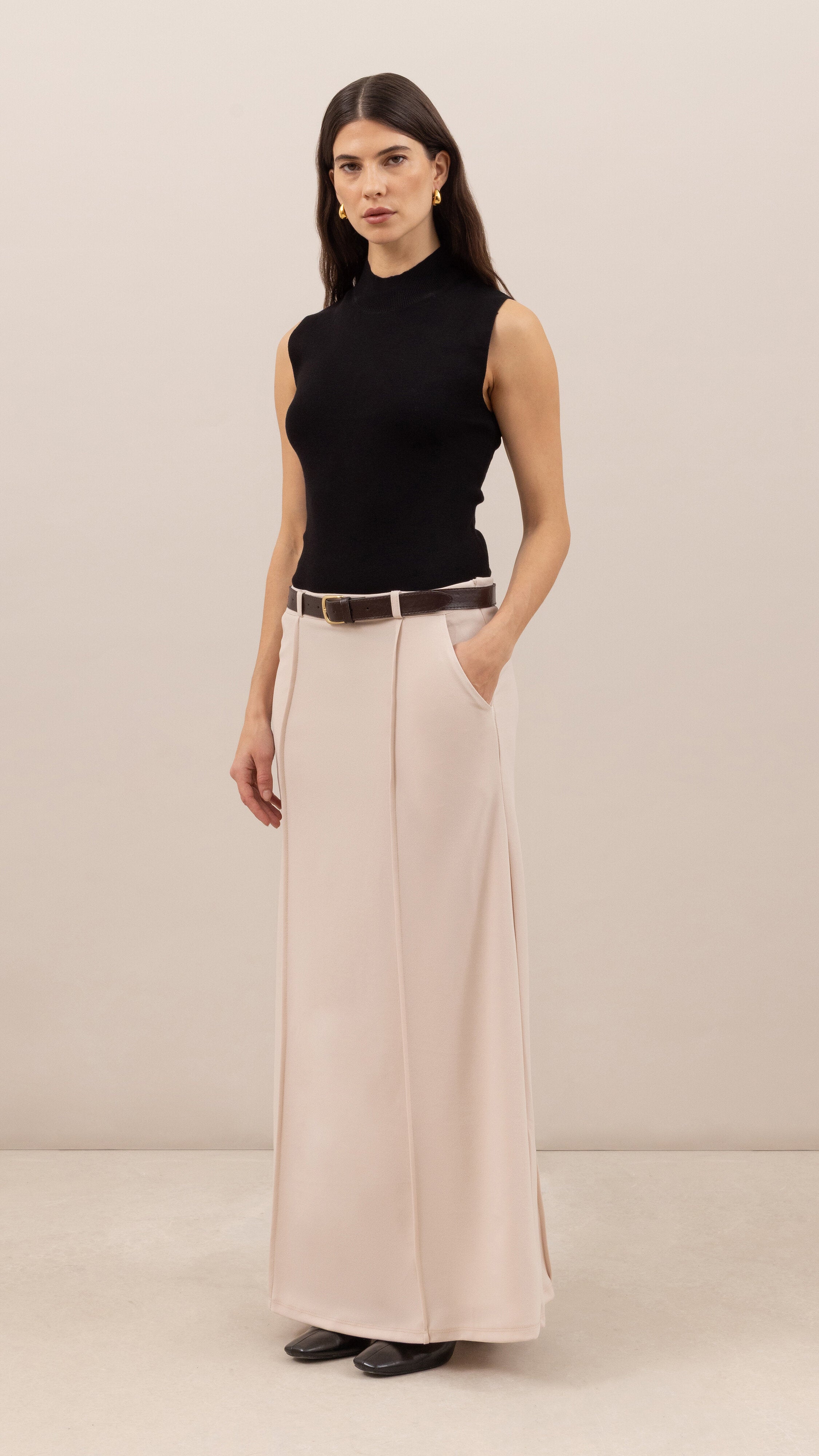 Maren skirt with belt - Stone