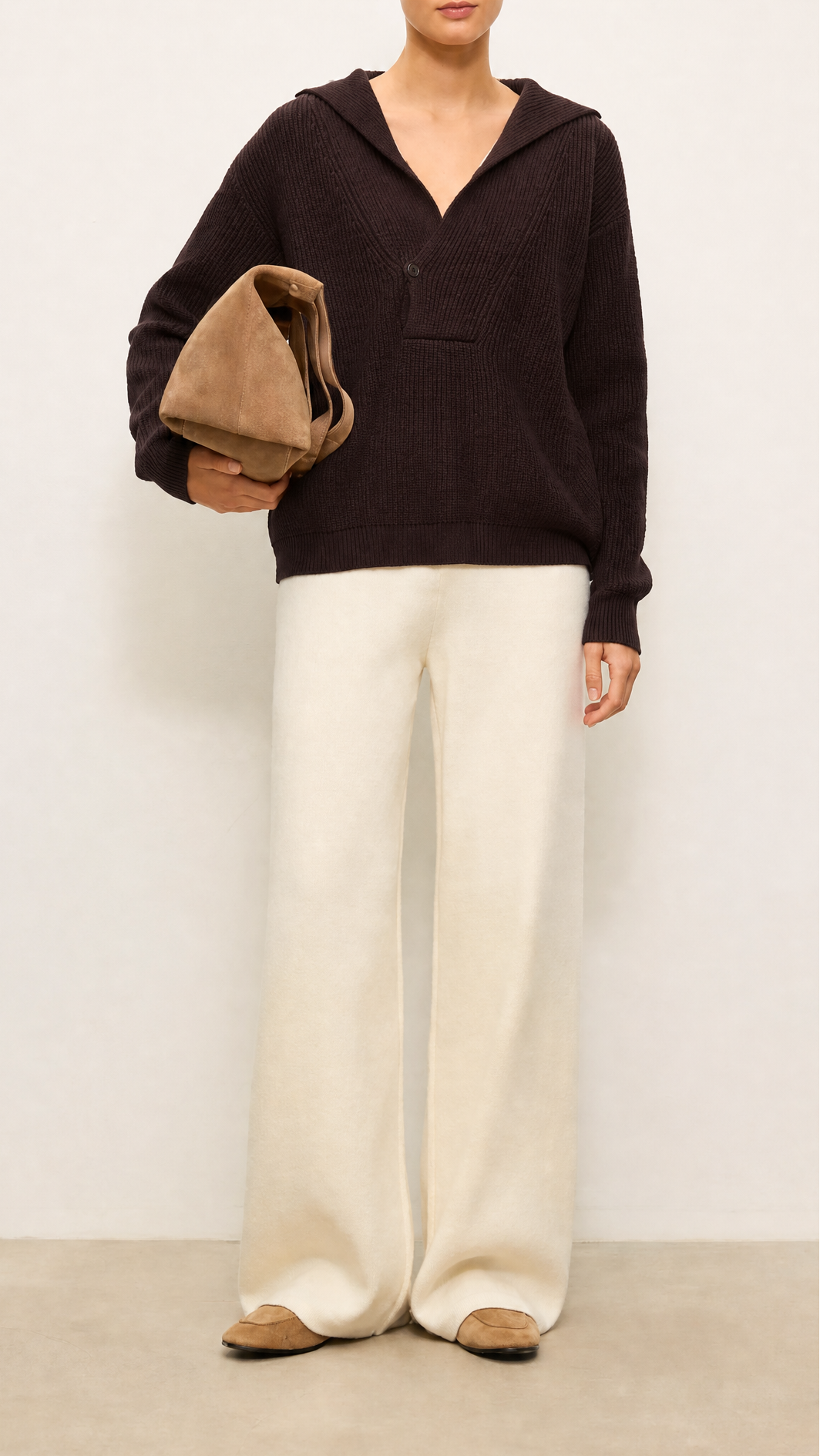 Quinn Cashmere Blend Sweater  - Chocolate