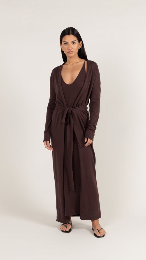 SOFIA CARDIGAN - DARK ESPRESSO