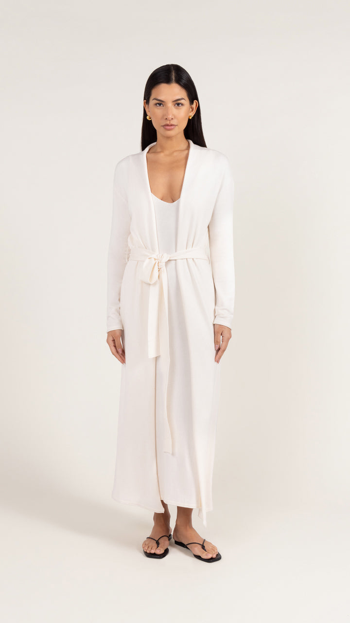 Sofia Long Line Cardigan - Ivory
