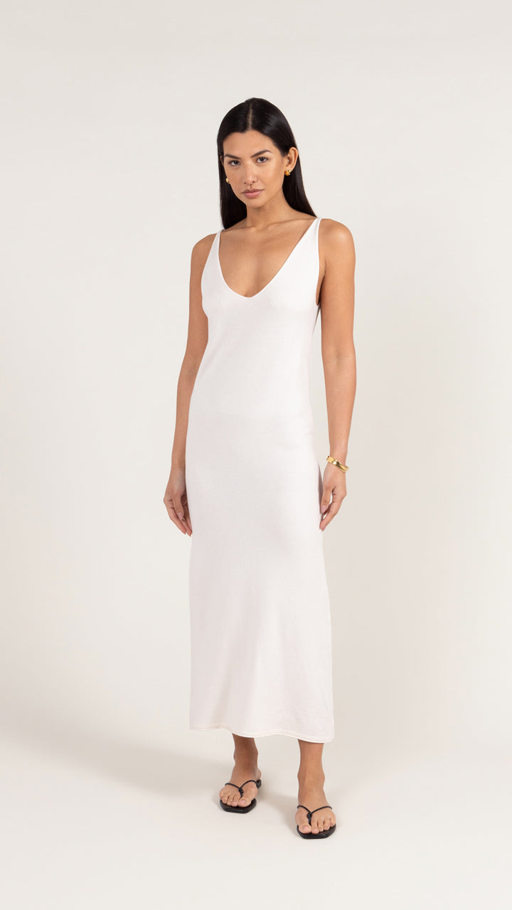 Sofia Knitted Slip Dress - Ivory