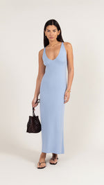 SOFIA KNIT DRESS - SKY BLUE
