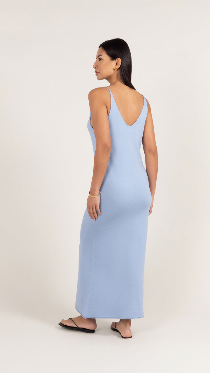 SOFIA KNIT DRESS - SKY BLUE