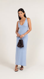 SOFIA KNIT DRESS - SKY BLUE