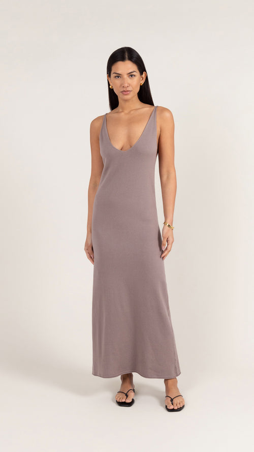 SOFIA KNIT DRESS - MINK