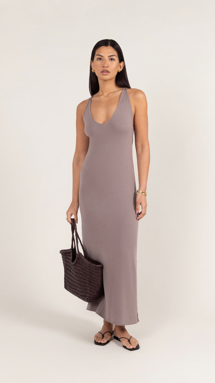 SOFIA KNIT DRESS - MINK