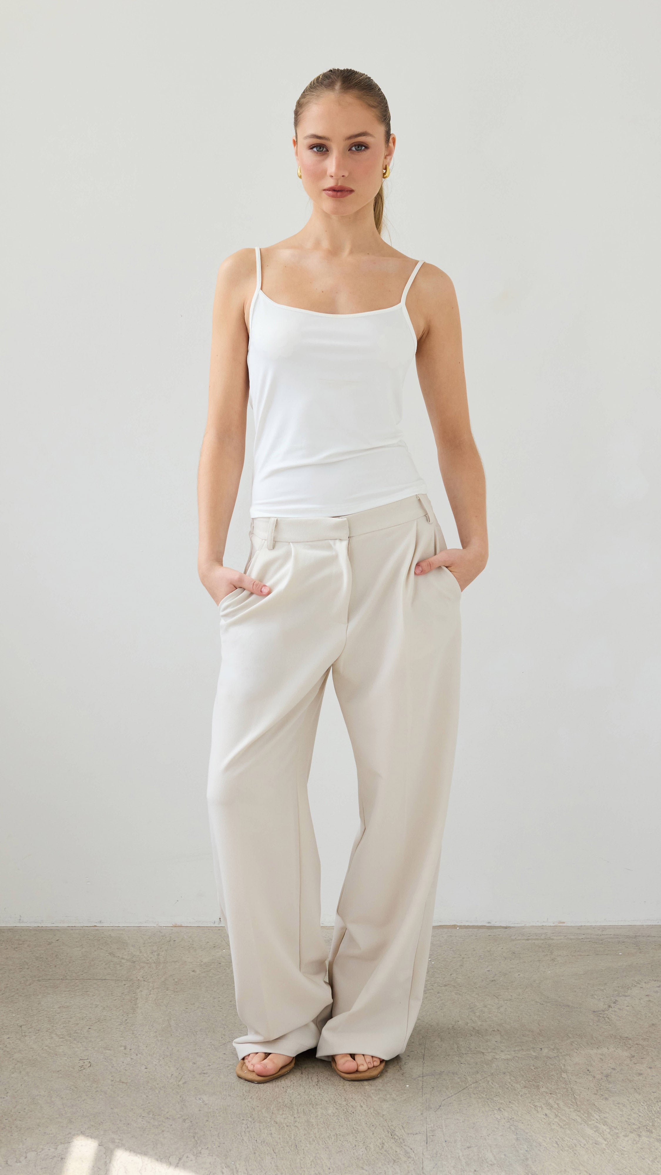 Nelly Crepe Trousers - Sand